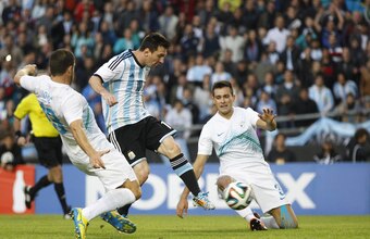 Lionel Messi in action for Argentina
