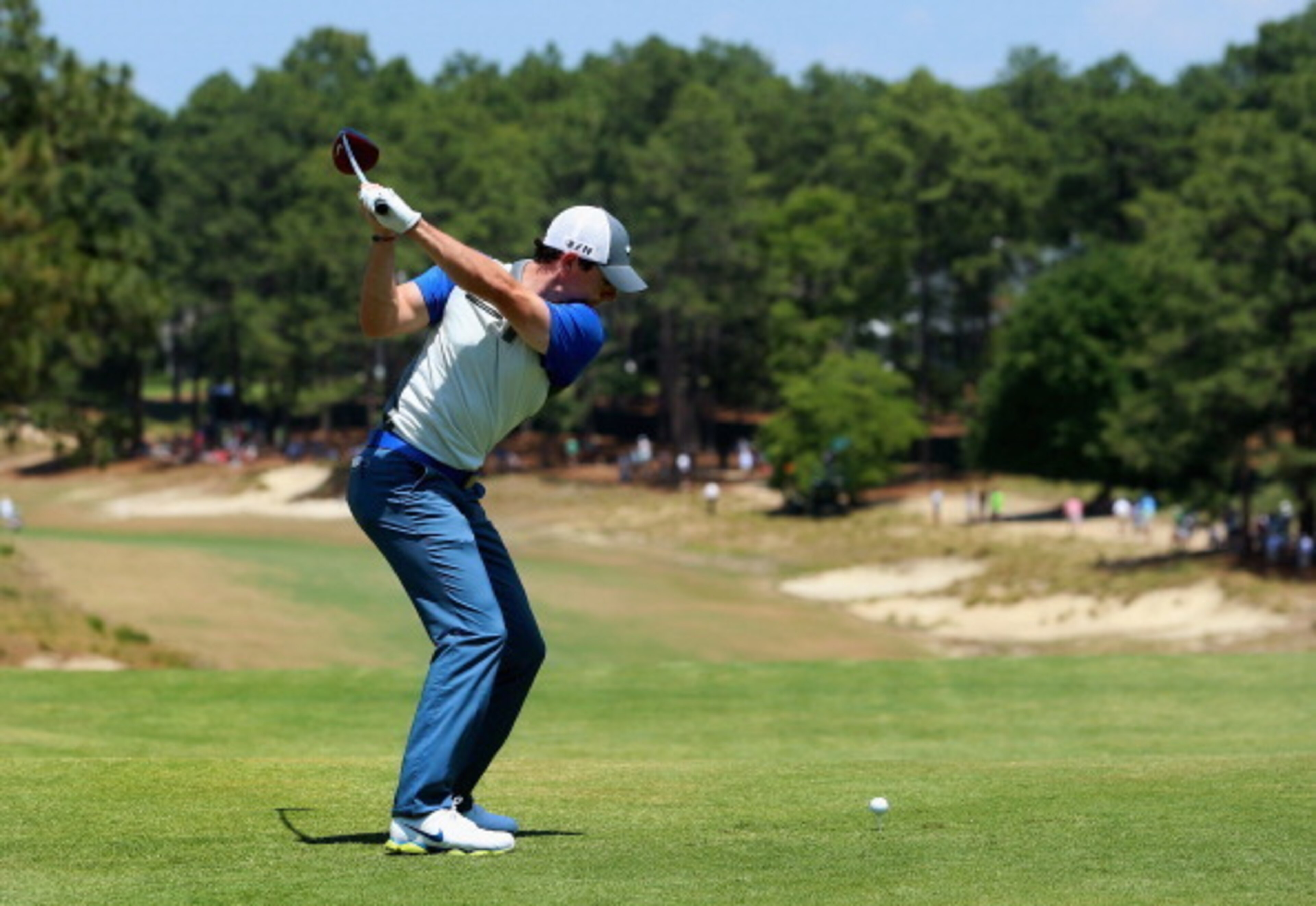 Rory McIlroy tees off on the fourth hole on No. 2.