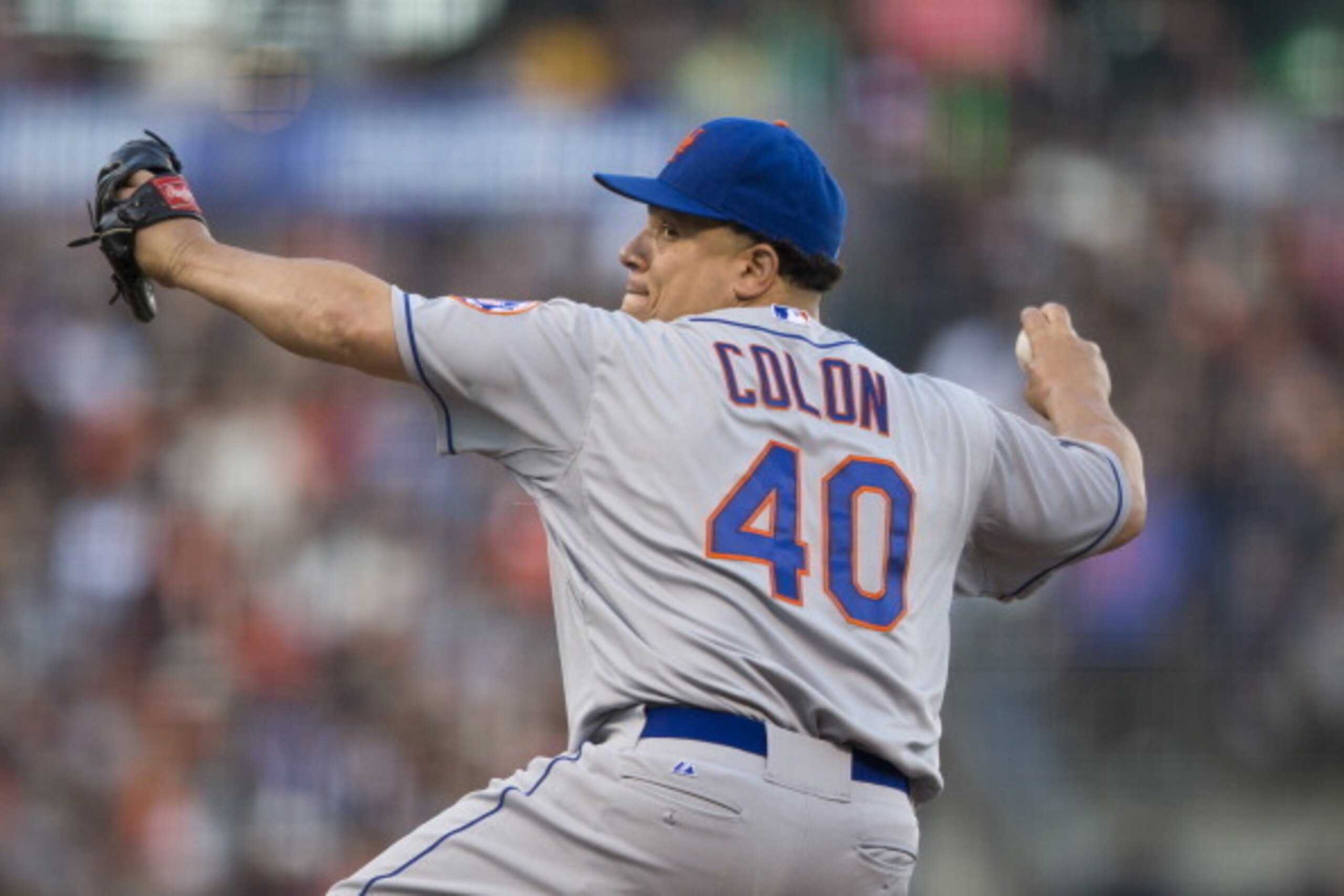 SAN FRANCISCO, CA - JUNE 07:  Bartolo Colon #40 of the New York Mets pitches against the San Francisco Giants during the first inning at AT&T Park on June 7, 2014 in San Francisco, California.  (Photo by Jason O. Watson/Getty Images)