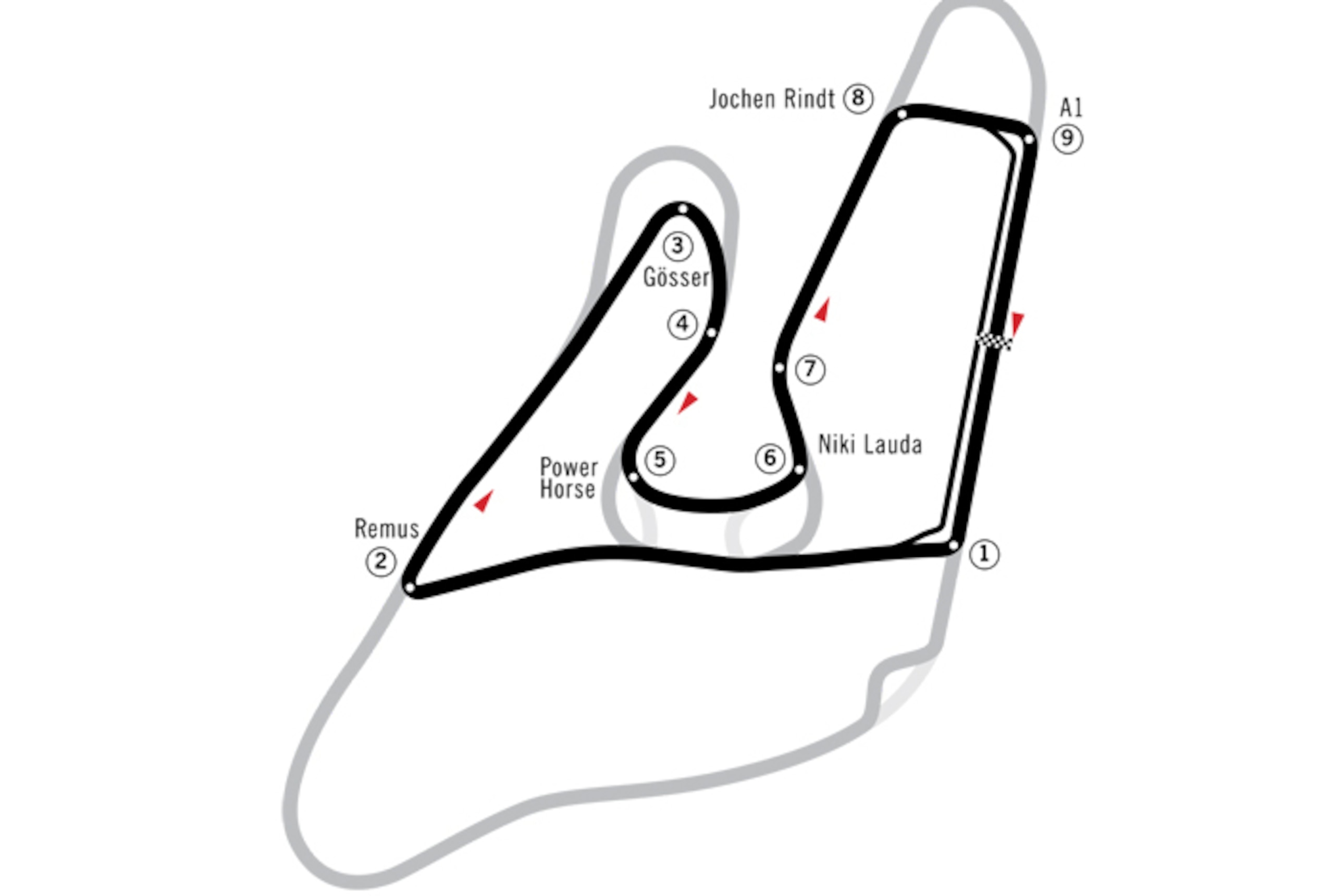 The current circuit is black, the old one grey.