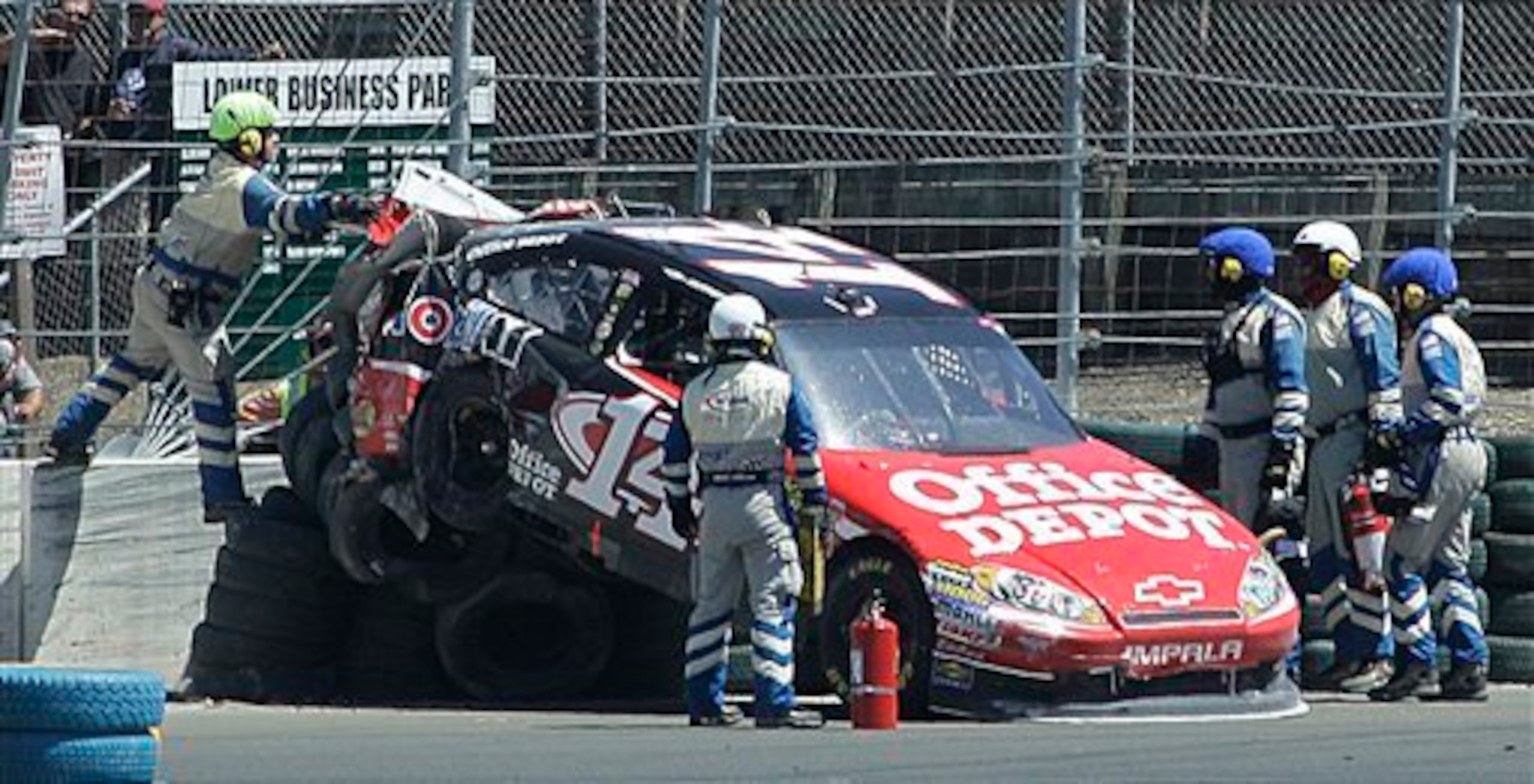 Tony Stewart doesn't usually end up like this on a road course, but he did at Sonoma in 2011.