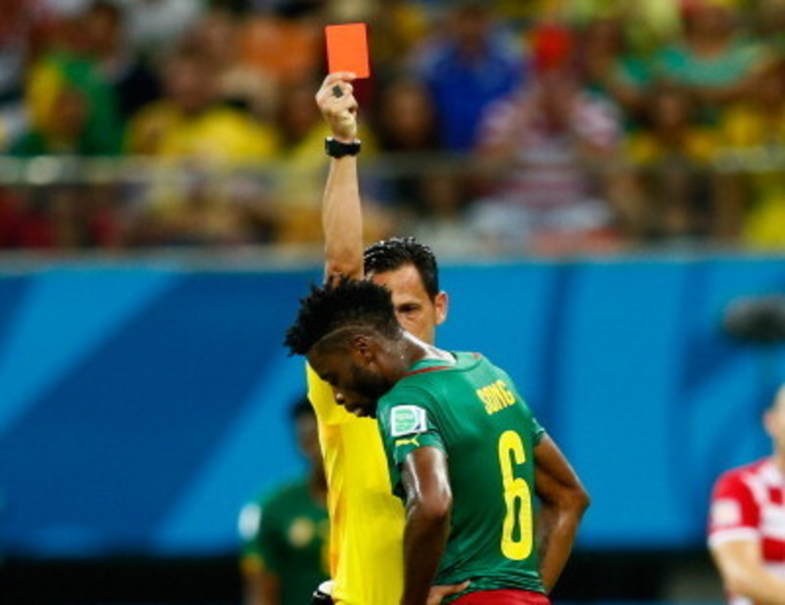 Alex Song was deservedly red-carded before half time.