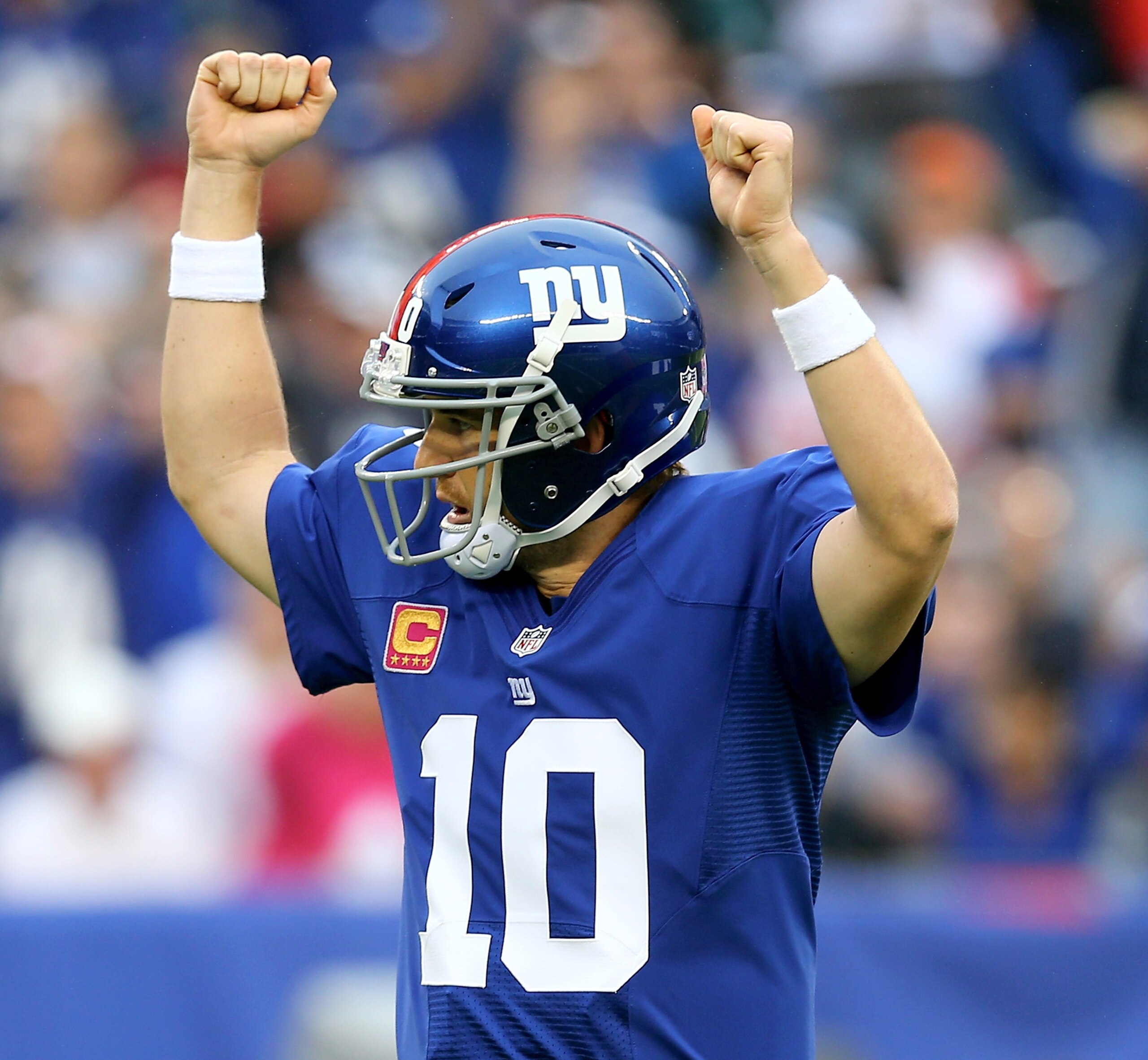 Quarterback Eli Manning is going to be looking for more touchdowns this season and fewer interceptions.