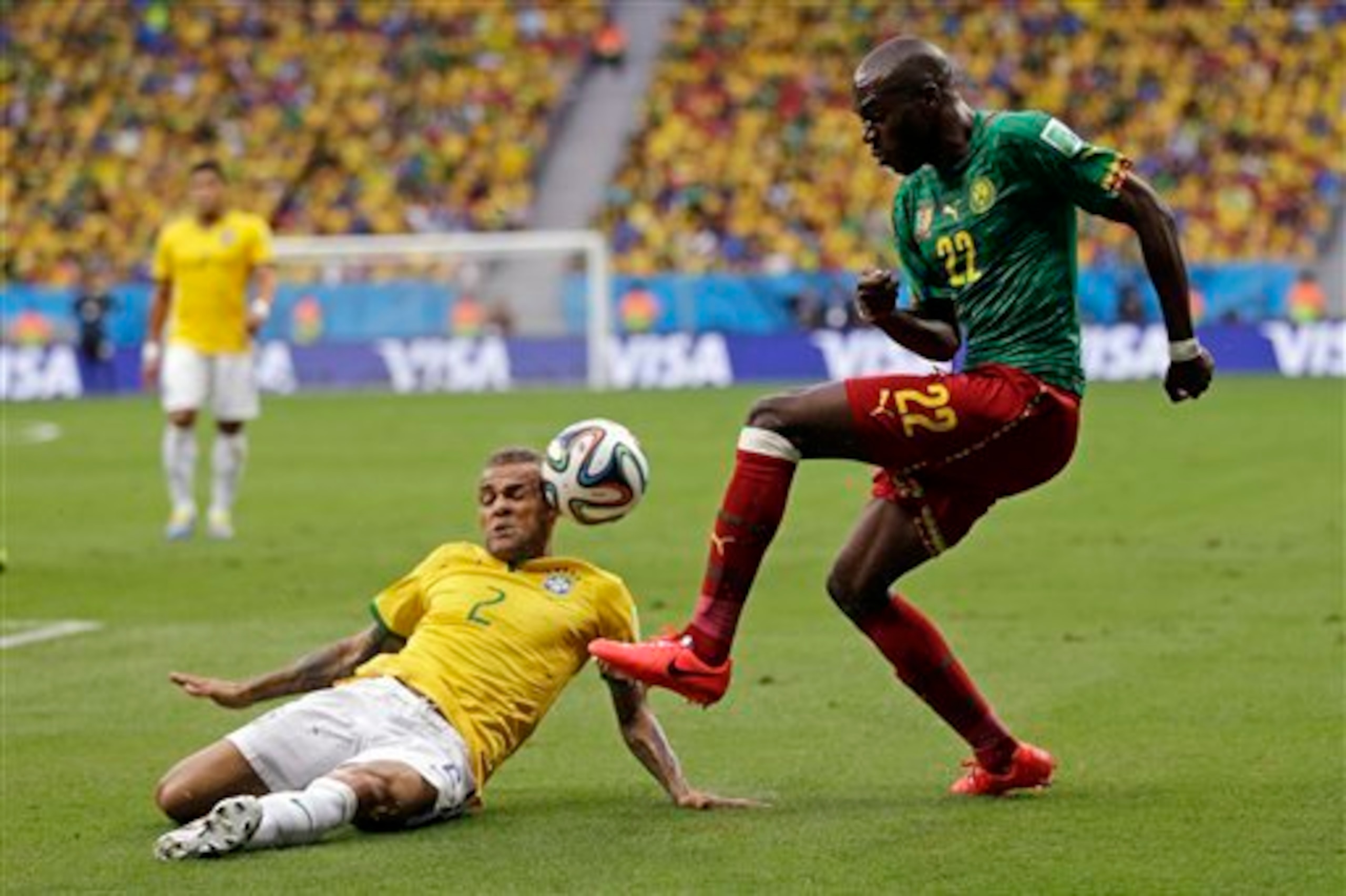 Dani Alves was at fault for Cameroon's first goal.