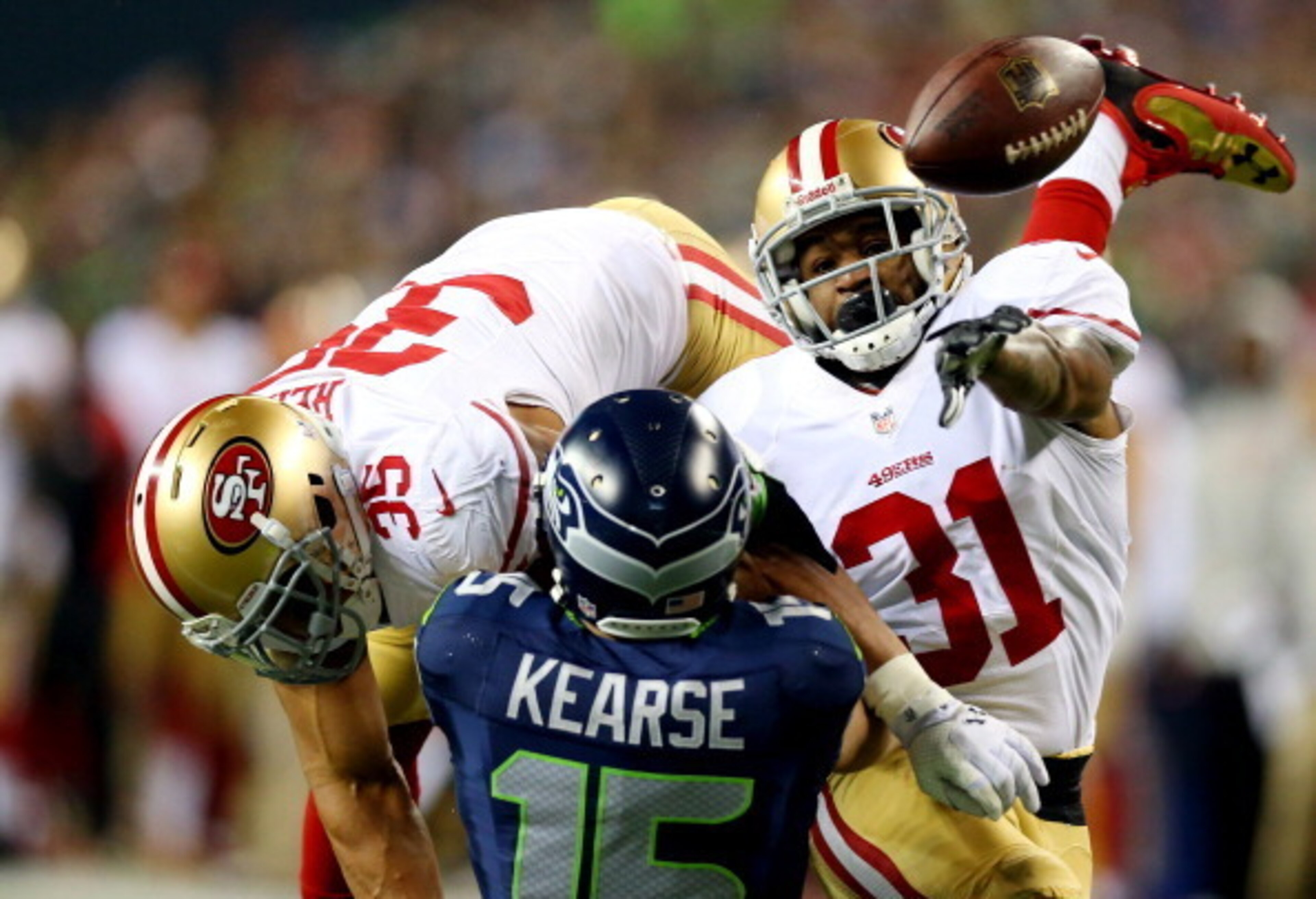The bone-jarring hits delivered by Donte Whitner resulted in far too many penalties.