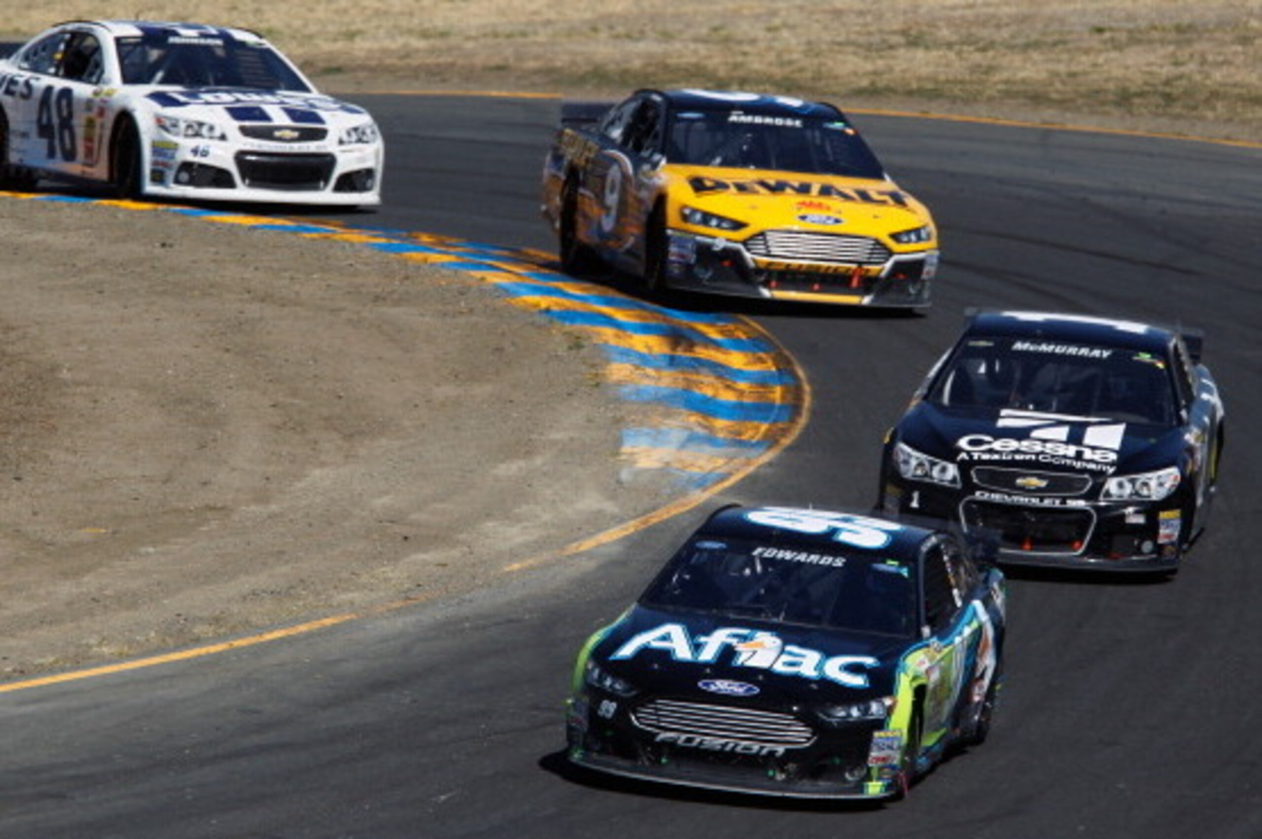 Carl Edwards led the way at Sonoma Raceway, increasing his stock options.