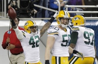 Morgan Burnett scored on a fumble return against Detroit in 2013, but none of the safeties produced an interception last season.