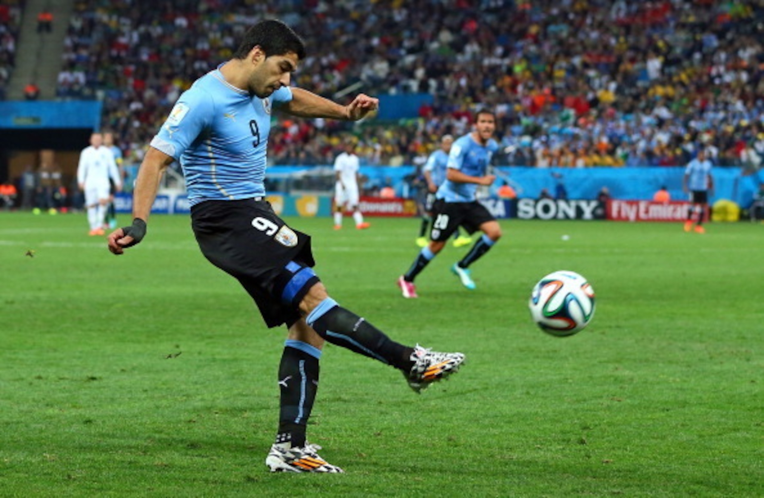 Enjoy this shot of Suarez playing football. It will have to hold you over for awhile.