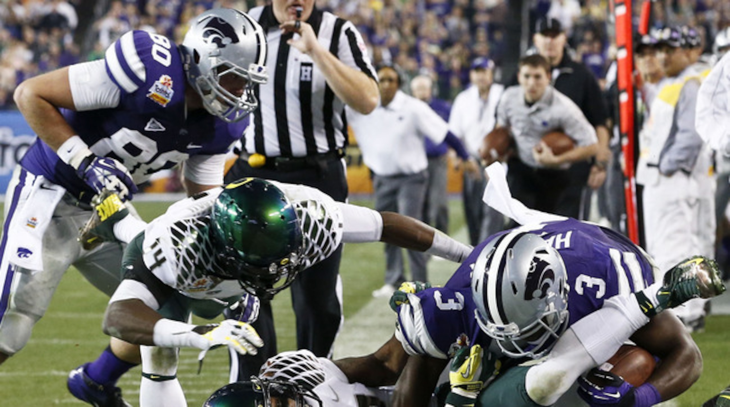 One of the rarest plays - a one-point safety - occurred in the 2013 Fiesta Bowl.