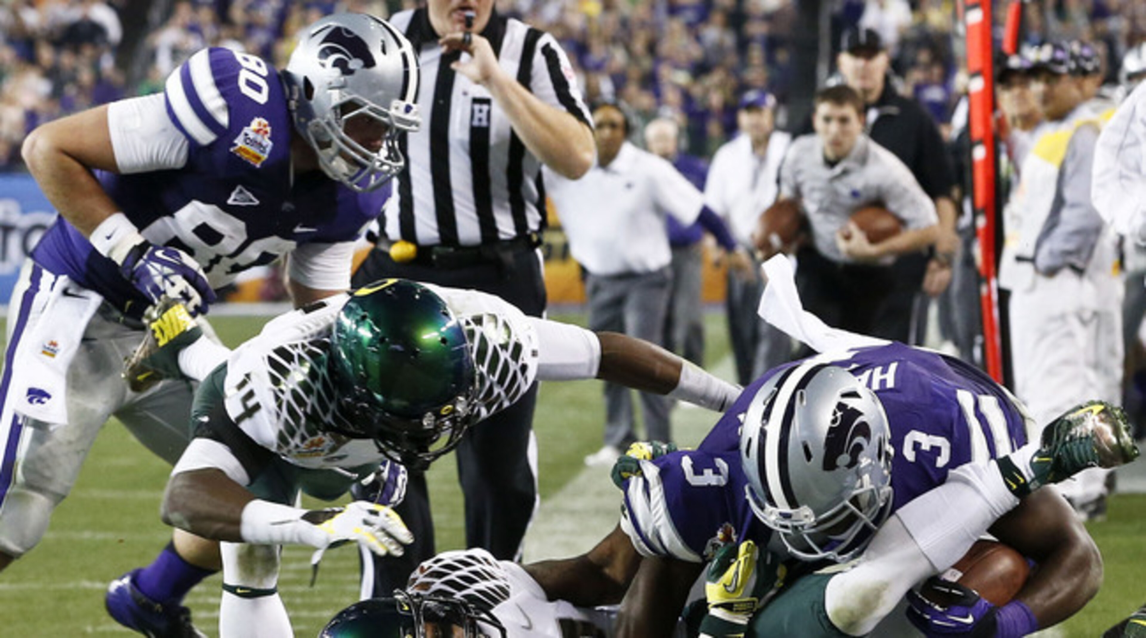 One of the rarest plays - a one-point safety - occurred in the 2013 Fiesta Bowl.