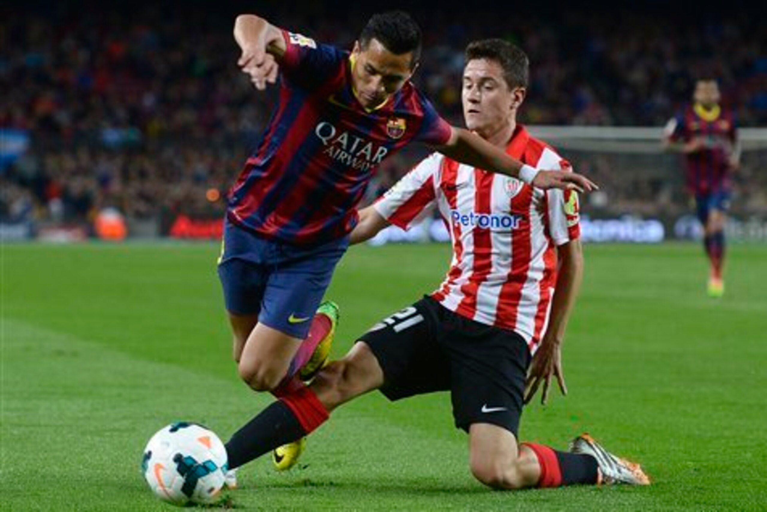 Herrera gets stuck in.