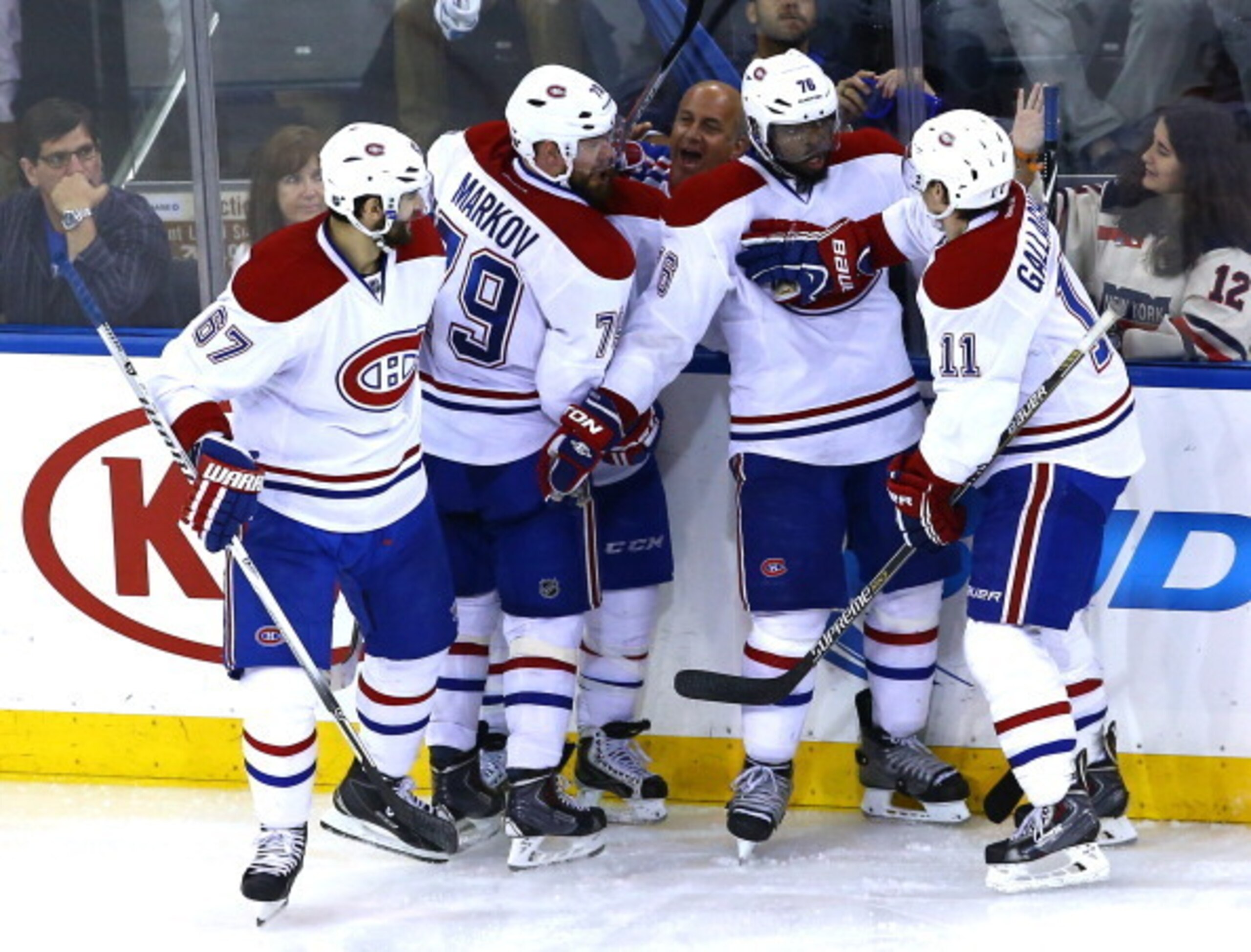 Markov and Subban celebrate with fellow Canadiens Max Pacioretty (left) and Brendan Gallagher (right). Markov and Subban celebrate with fellow Canadiens Max Pacioretty (left) and Brendan Gallagher (right).