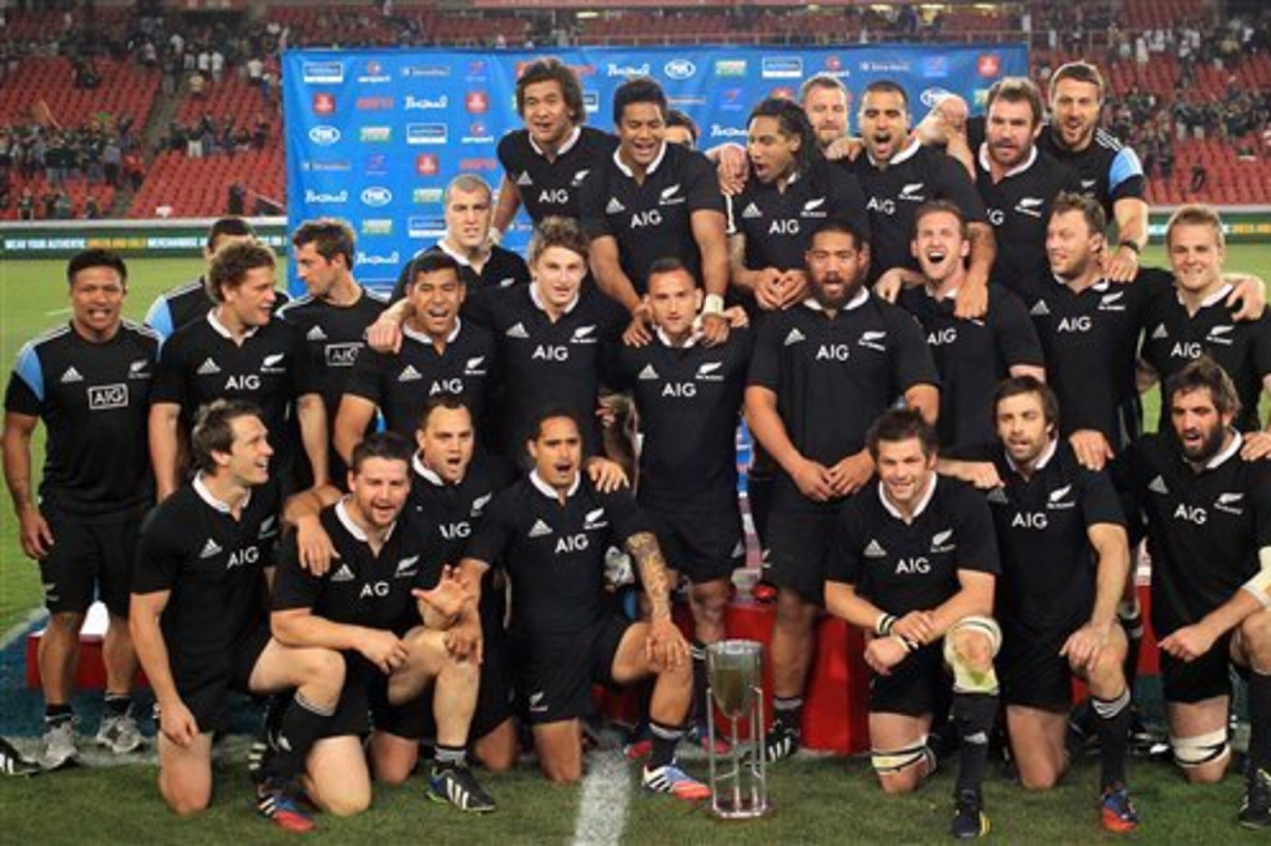 New Zealand celebrate their Rugby Championship triumph in 2013 New Zealand celebrate their Rugby Championship triumph in 2013