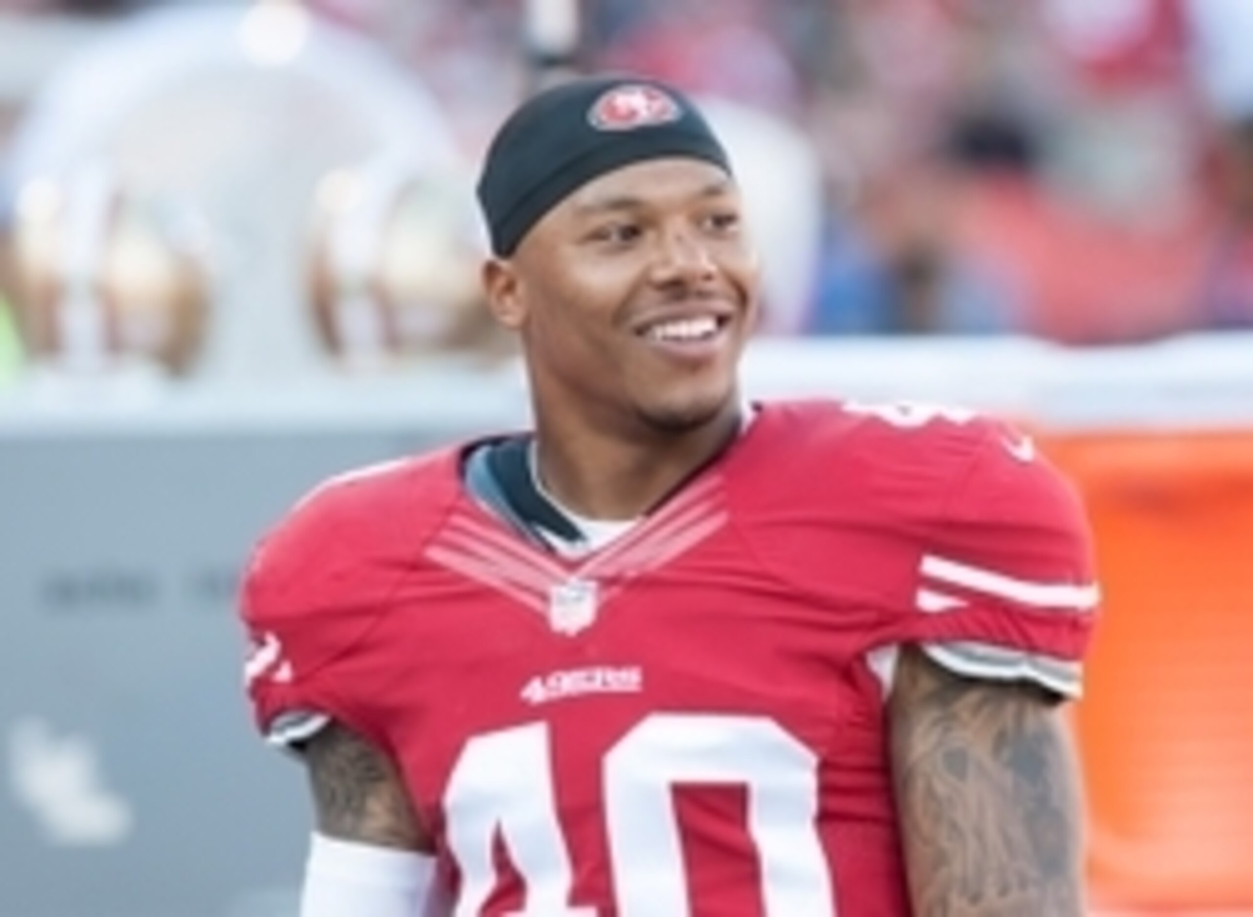 Oct 13, 2013; San Francisco, CA, USA; San Francisco 49ers defensive back Darryl Morris (40) smiles during the game against the Arizona Cardinals at Candlestick Park. Mandatory Credit: Ed Szczepanski-USA TODAY Sports