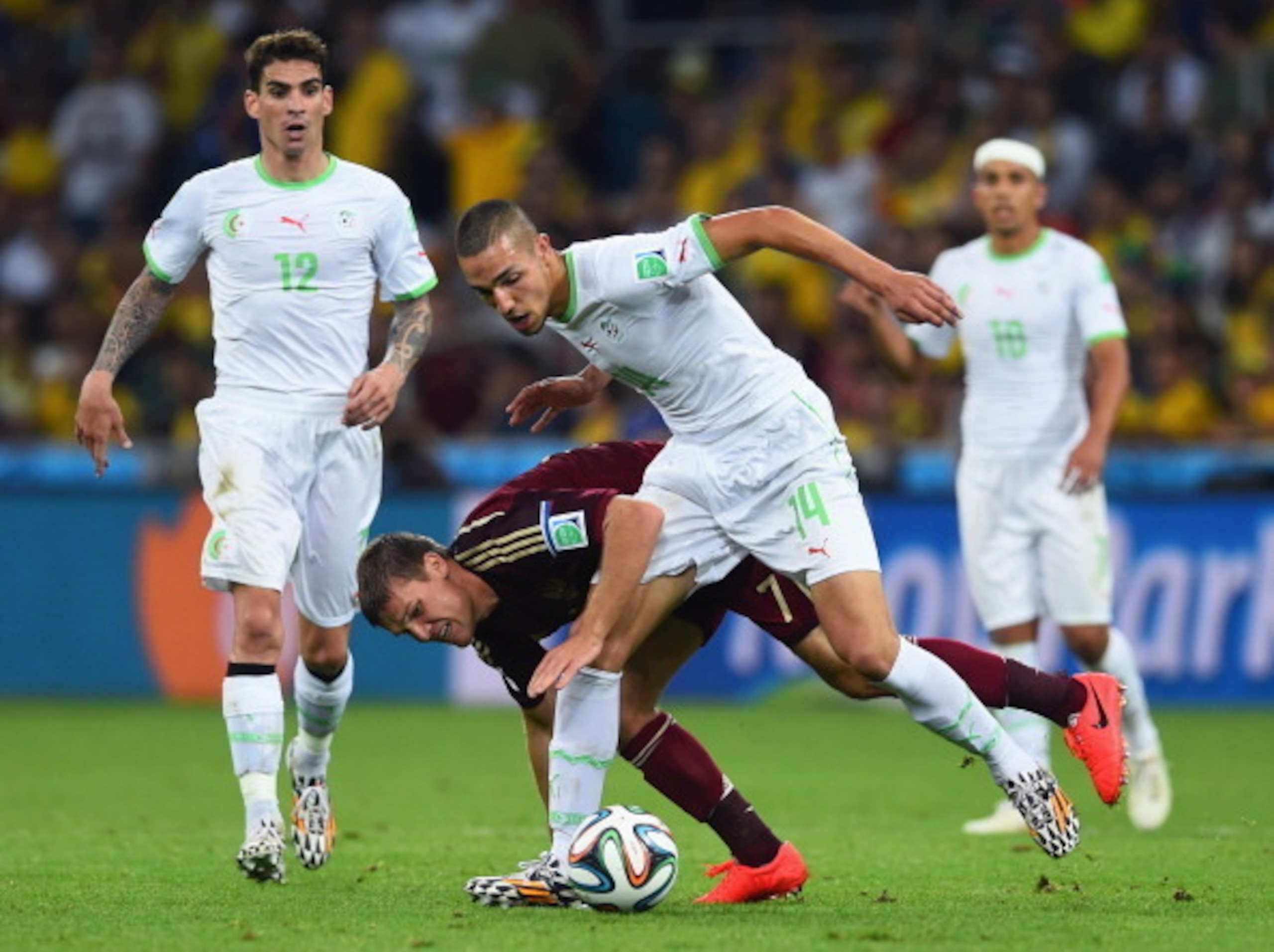 Nabil Bentaleb in his last World Cup 2014 game against Russia.