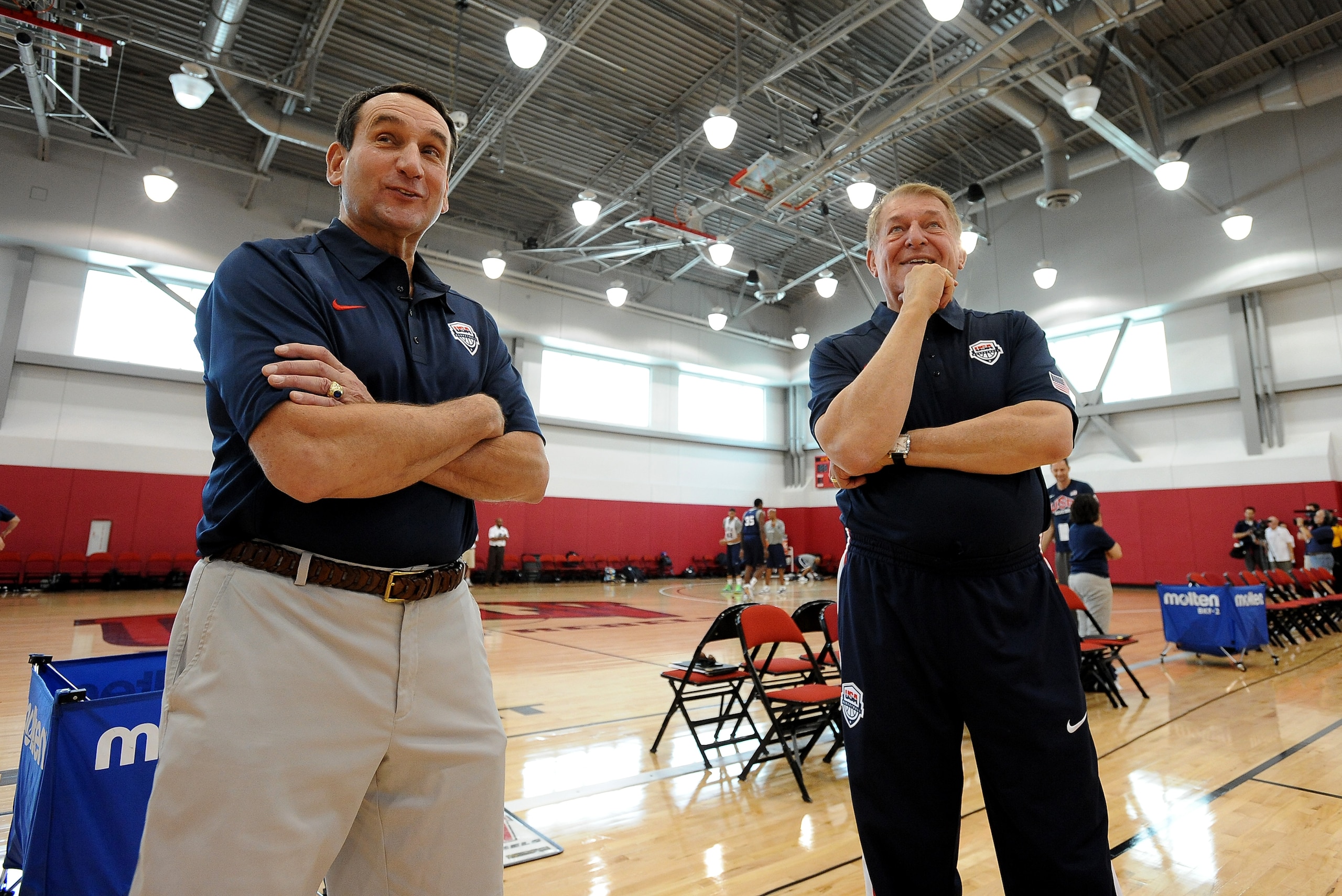Mike Krzyzewski (L) and Jerry Colangelo will be charged with sorting out Team USA's top 12 later this summer.