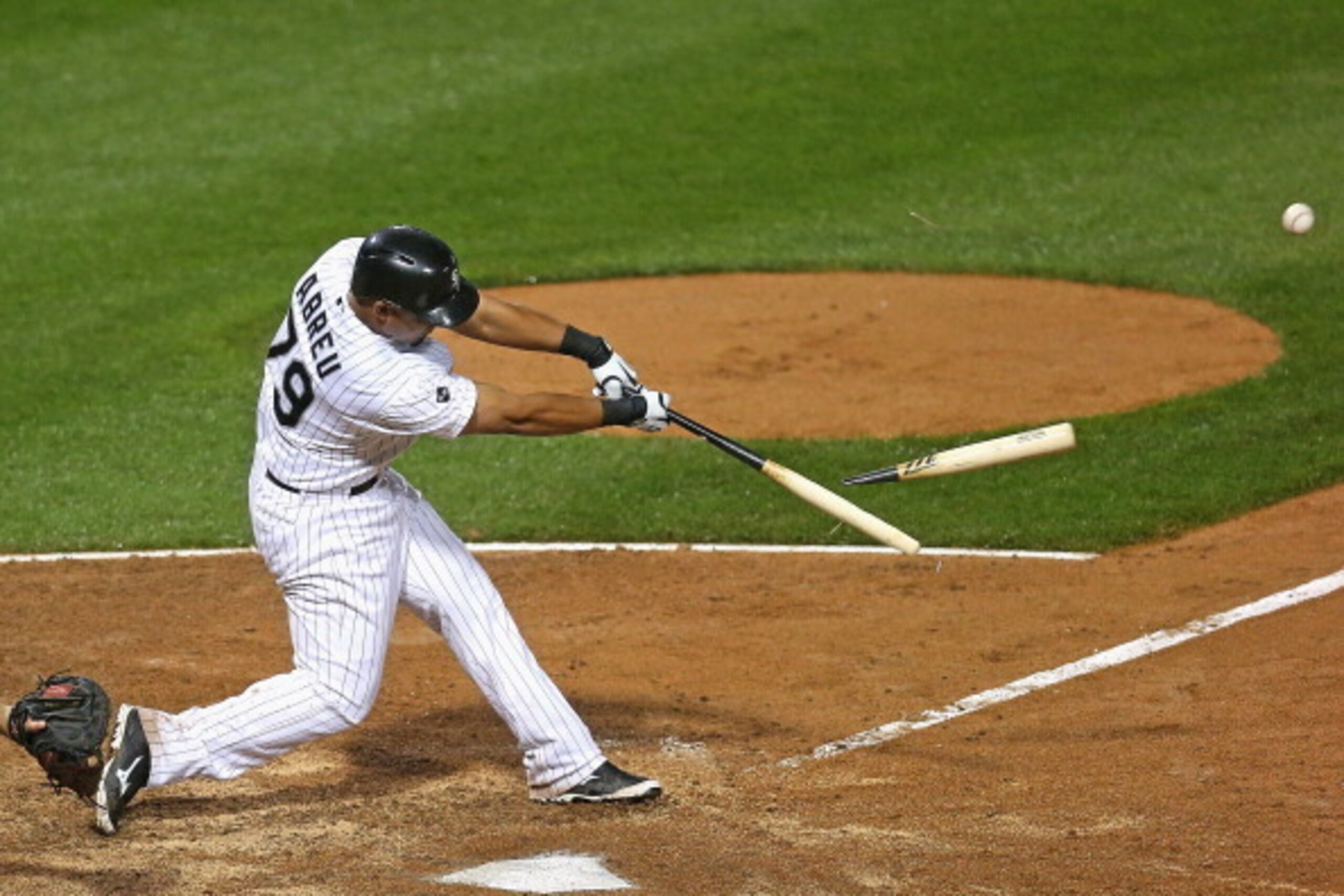 Not even a broken bat can stop Chicago White Sox first baseman Jose Abreu.