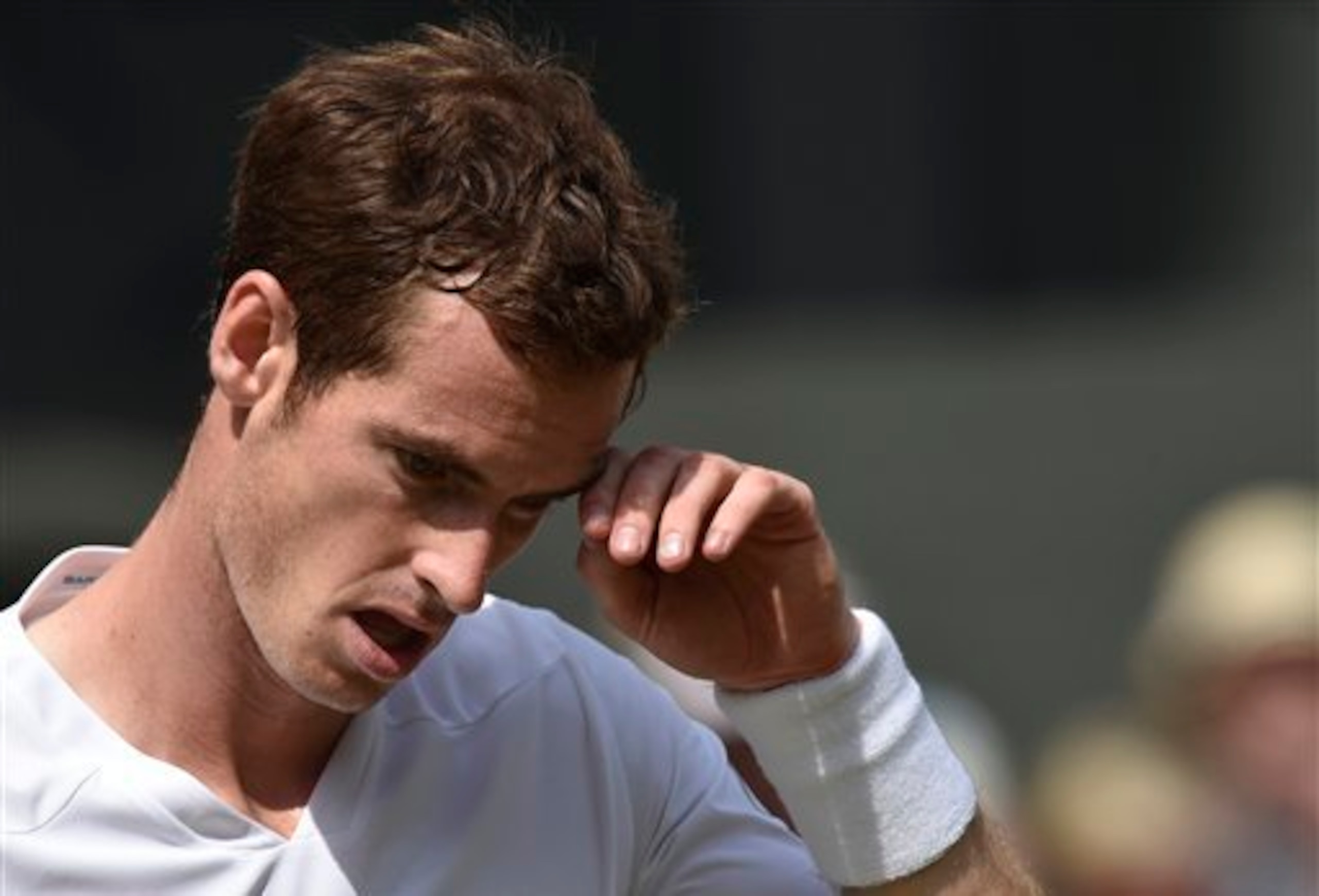Andy Murray ponders being down in the quarterfinals.