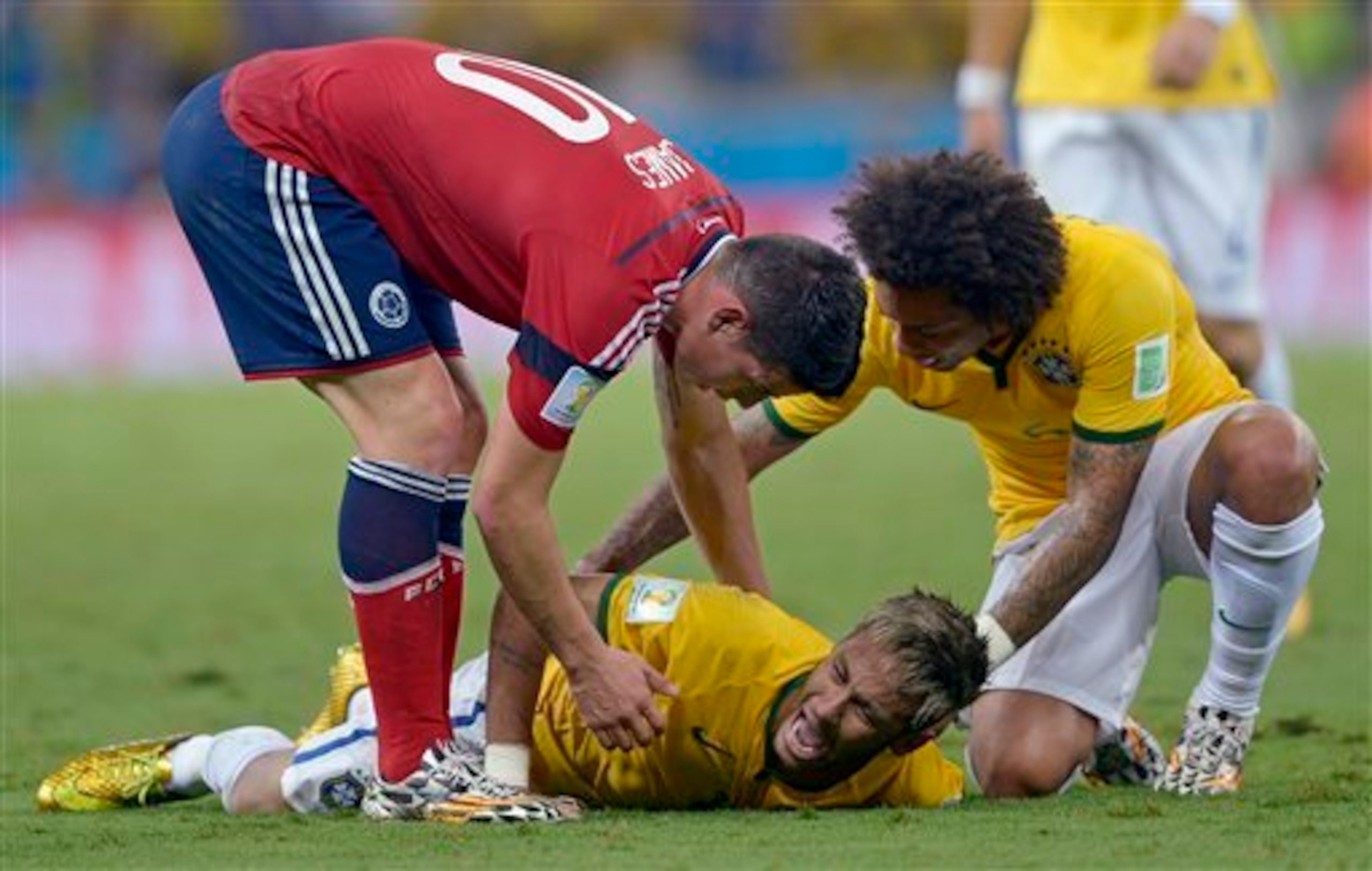 Neymar's World Cup is over after a nasty challenge from Colombia's Zuniga.