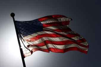The flag at sunrise. Or is it dusk?