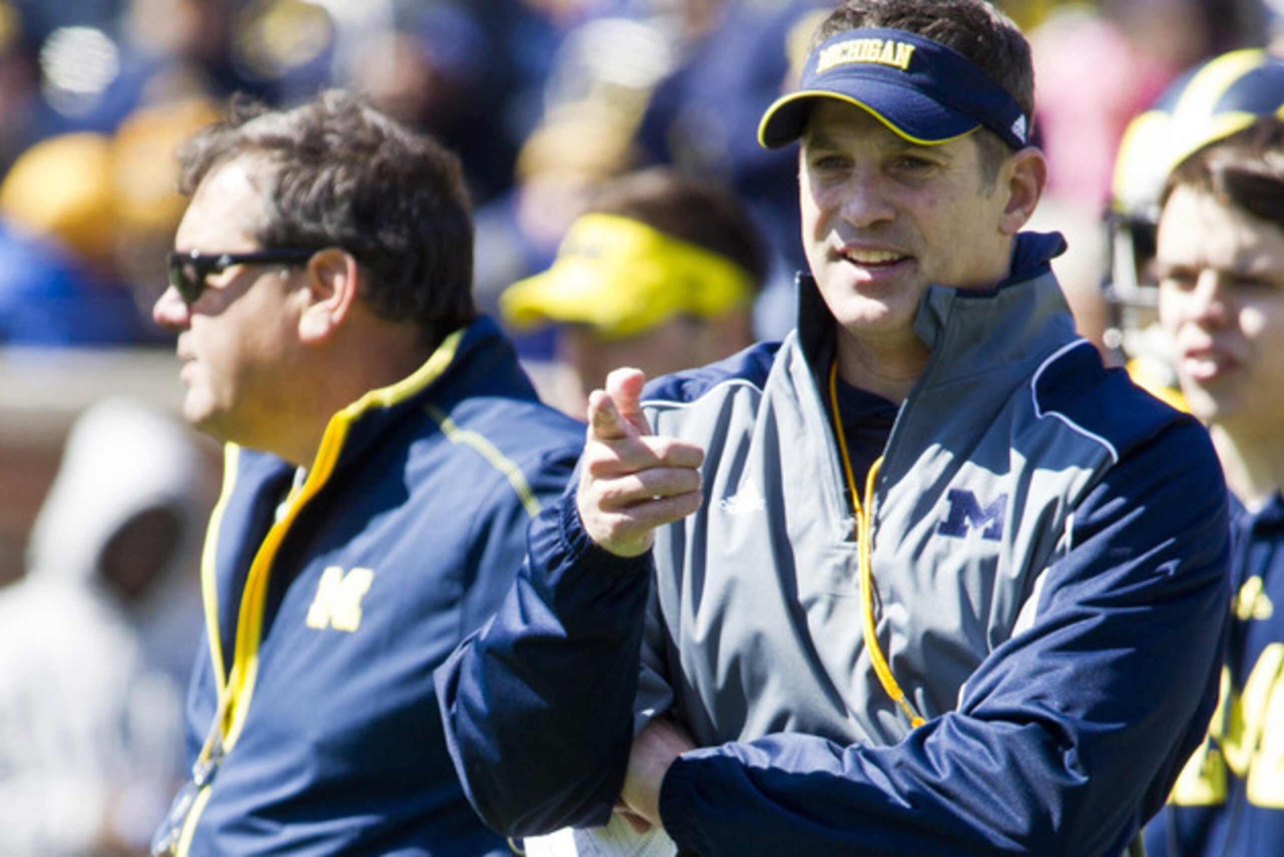 Michigan's Brady Hoke and Doug Nussmeier have a lot of work to do before contending for a Big Ten title. Establishing a reliable backfield is on the to-do list.