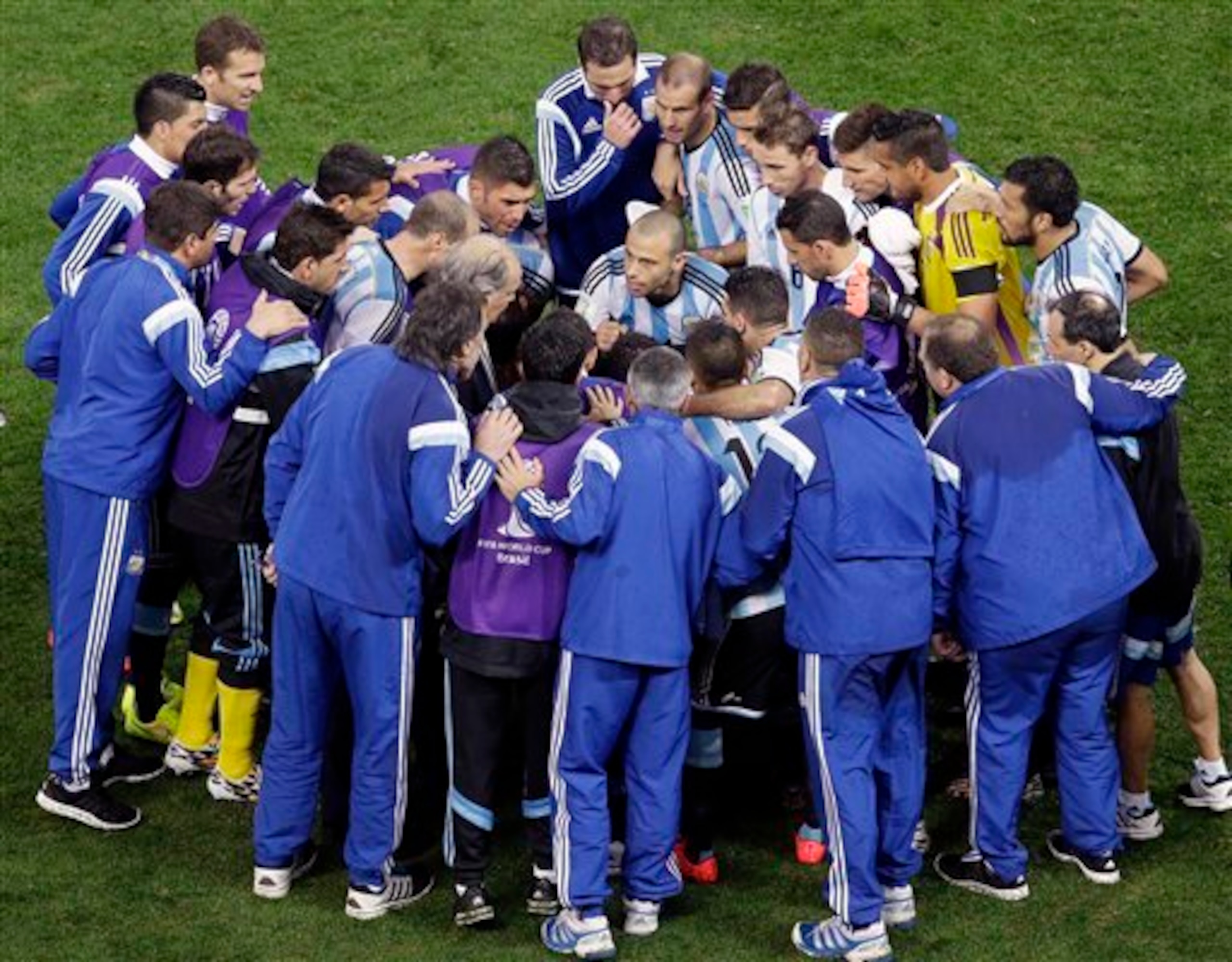 Javier Mascherano commanding the respect of the Argentinian national team.