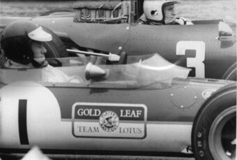 Jim Clark at the 1968 F2 race at Hockenheim.