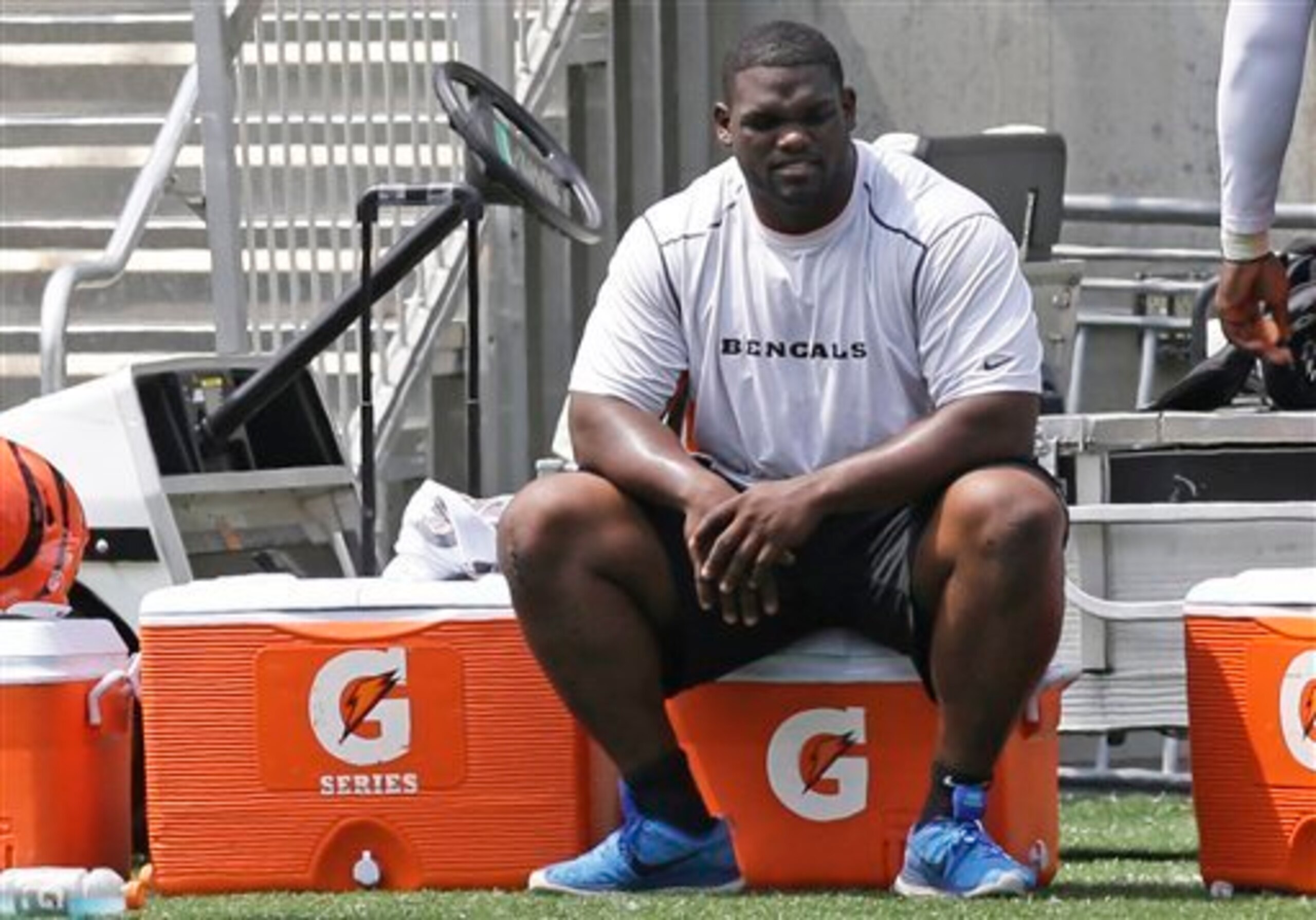 Geno Atkins has been sitting out while recovering from his ACL tear. The timetable for his return is not yet clear.