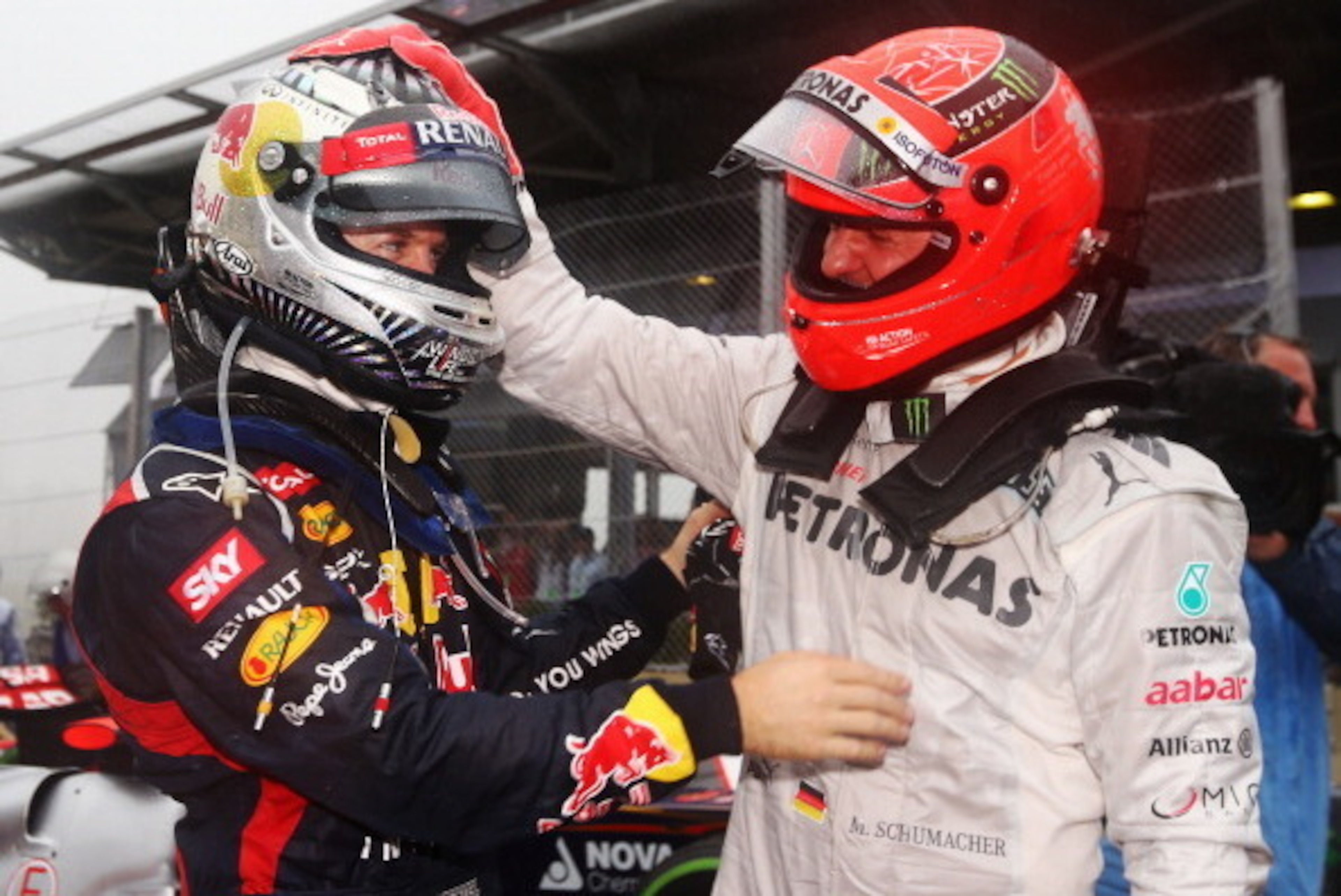 Sebastian Vettel and Michael Schumacher Sebastian Vettel and Michael Schumacher