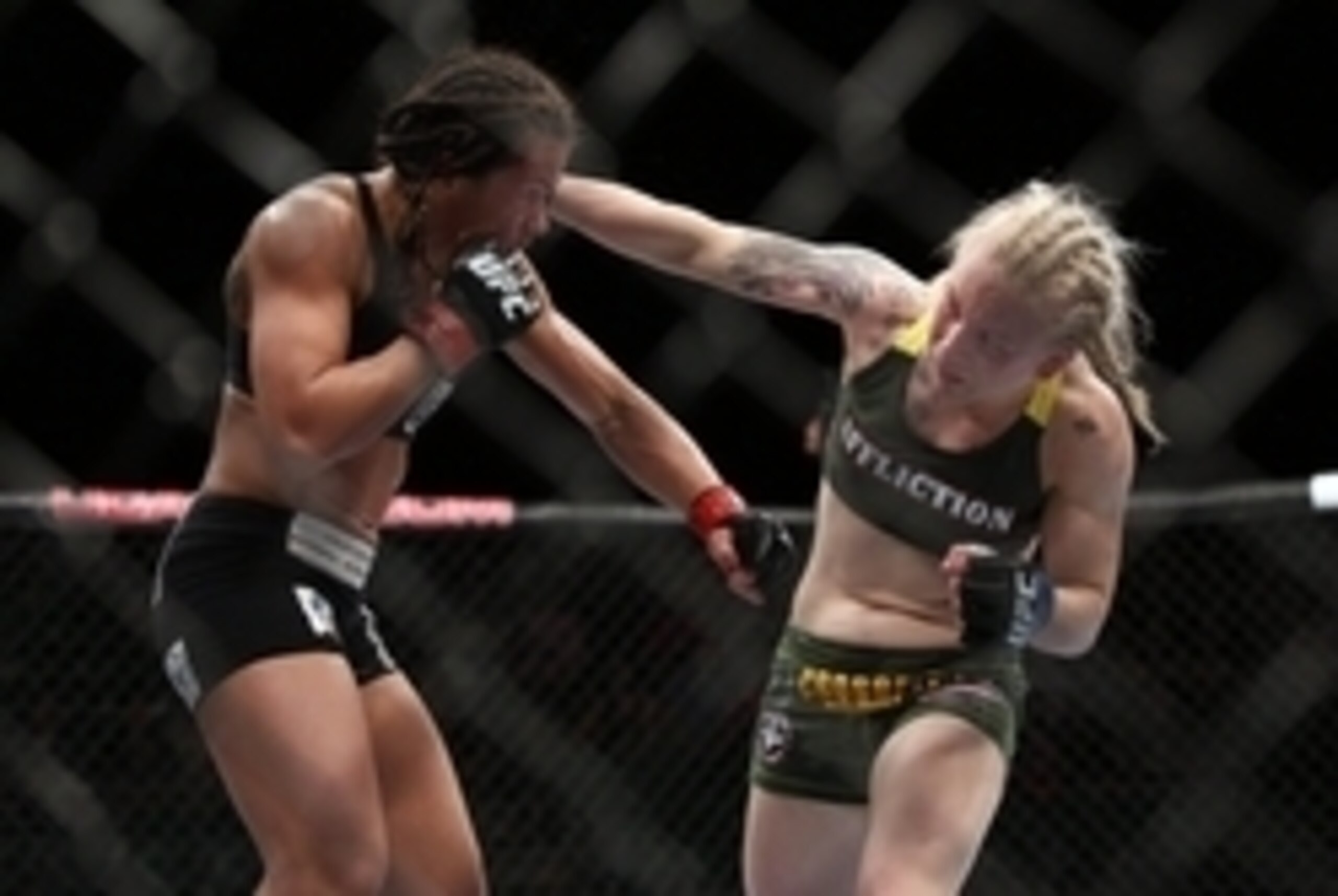 Claudia Gadelha (left) took the historic win.