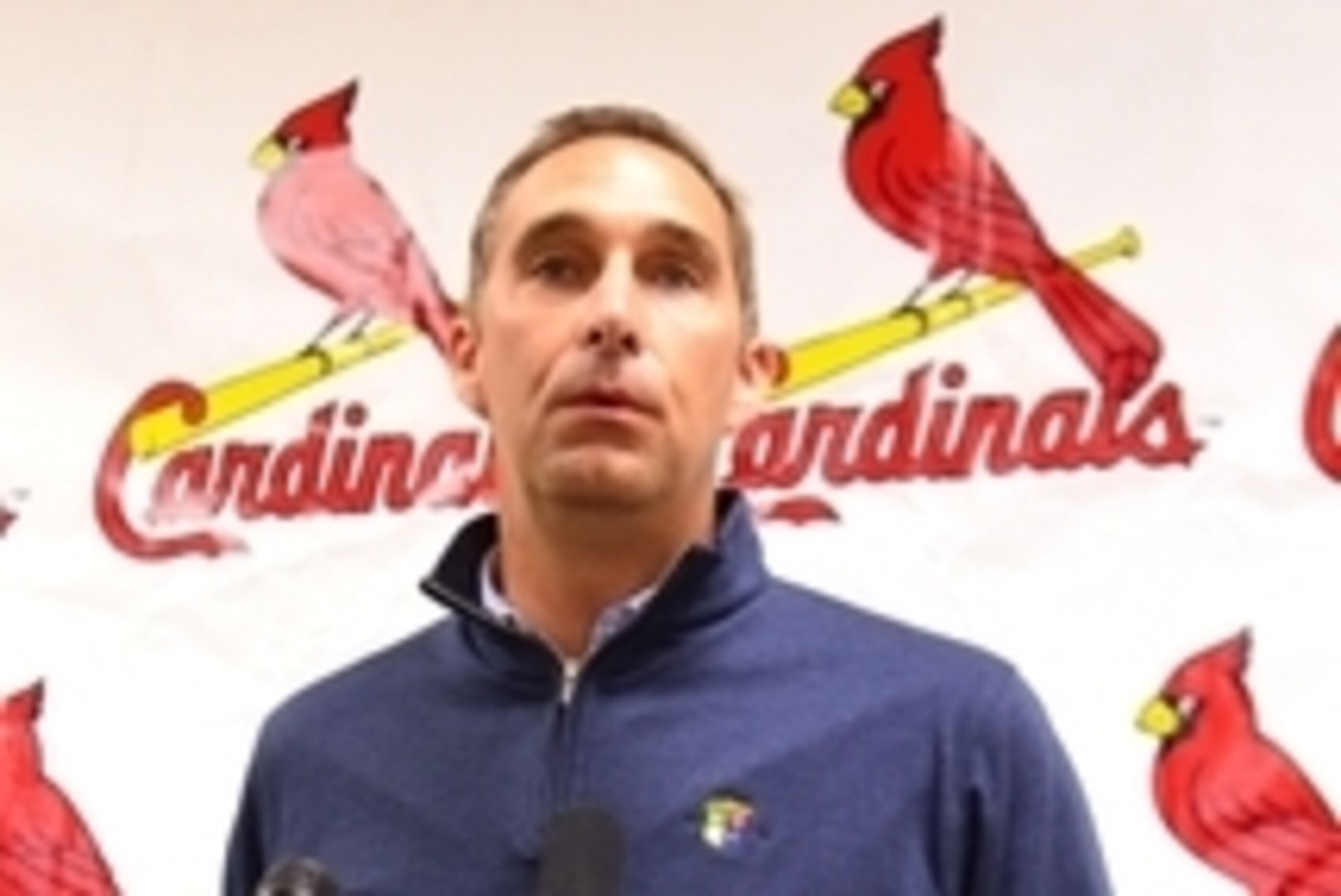 Cardinals GM John Mozeliak speaks at a news conference during spring training in March.
