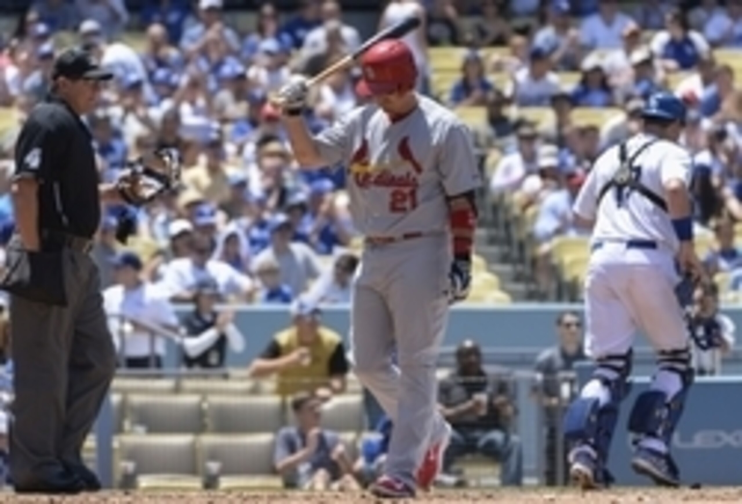 Allen Craig strikes out against the Dodgers on June 29.