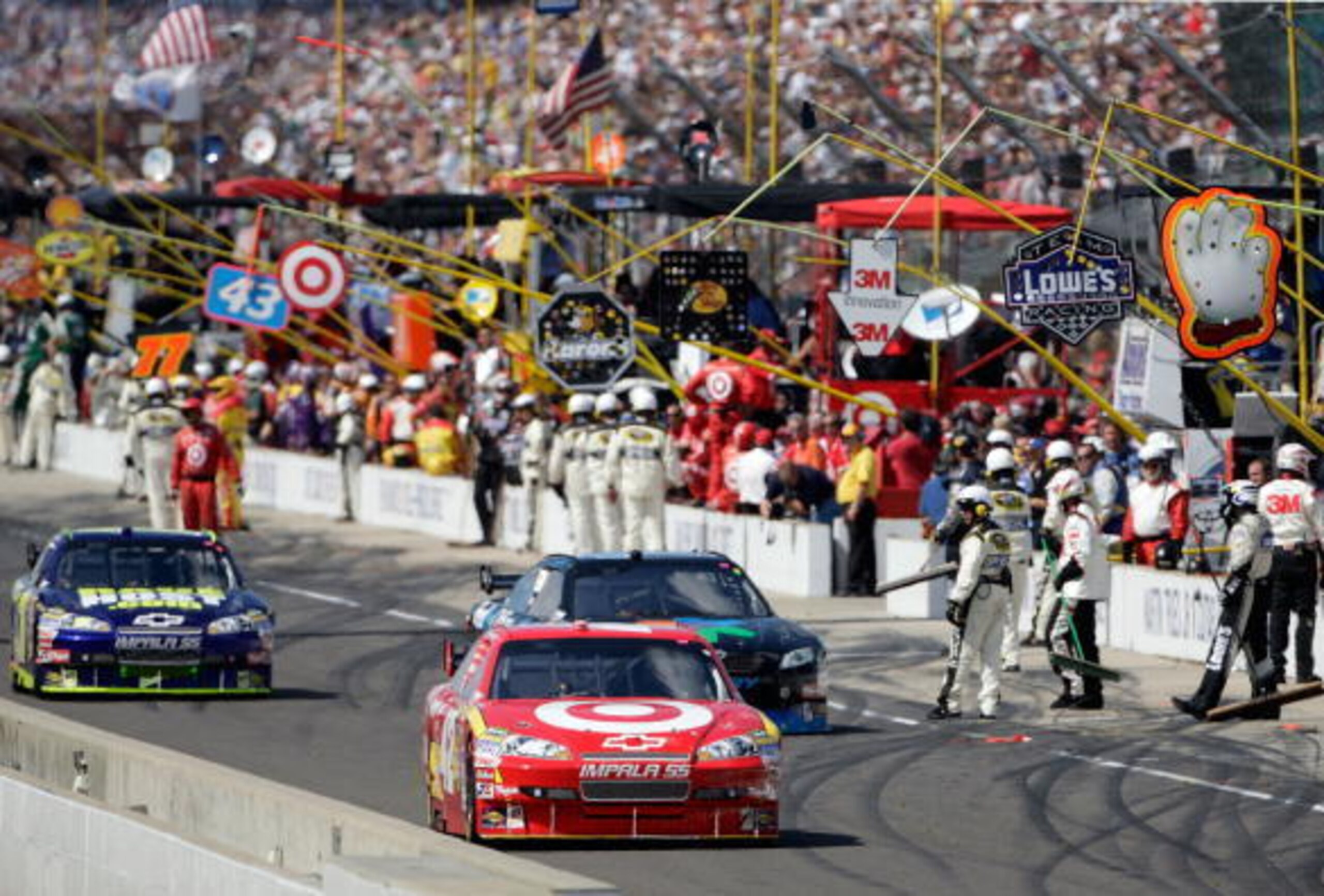 Juan Pablo Montoya had a five-second lead on the field in his Target car when he got caught speeding on pit road in 2009. Juan Pablo Montoya had a five-second lead on the field in his Target car when he got caught speeding on pit road in 2009.