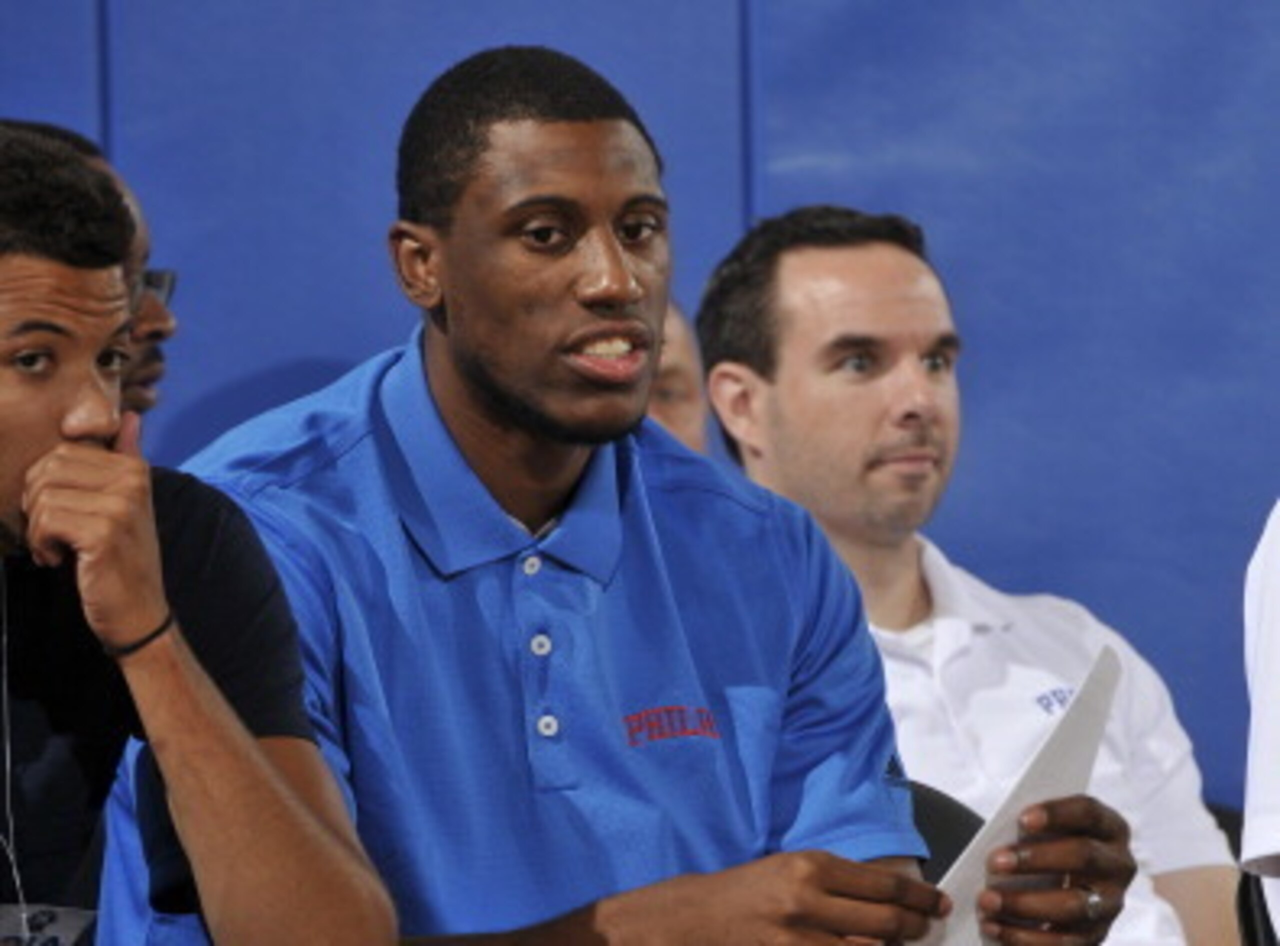 Thaddeus Young might be an NBA veteran, but he was doing what he could to support the Sixers in summer league play.