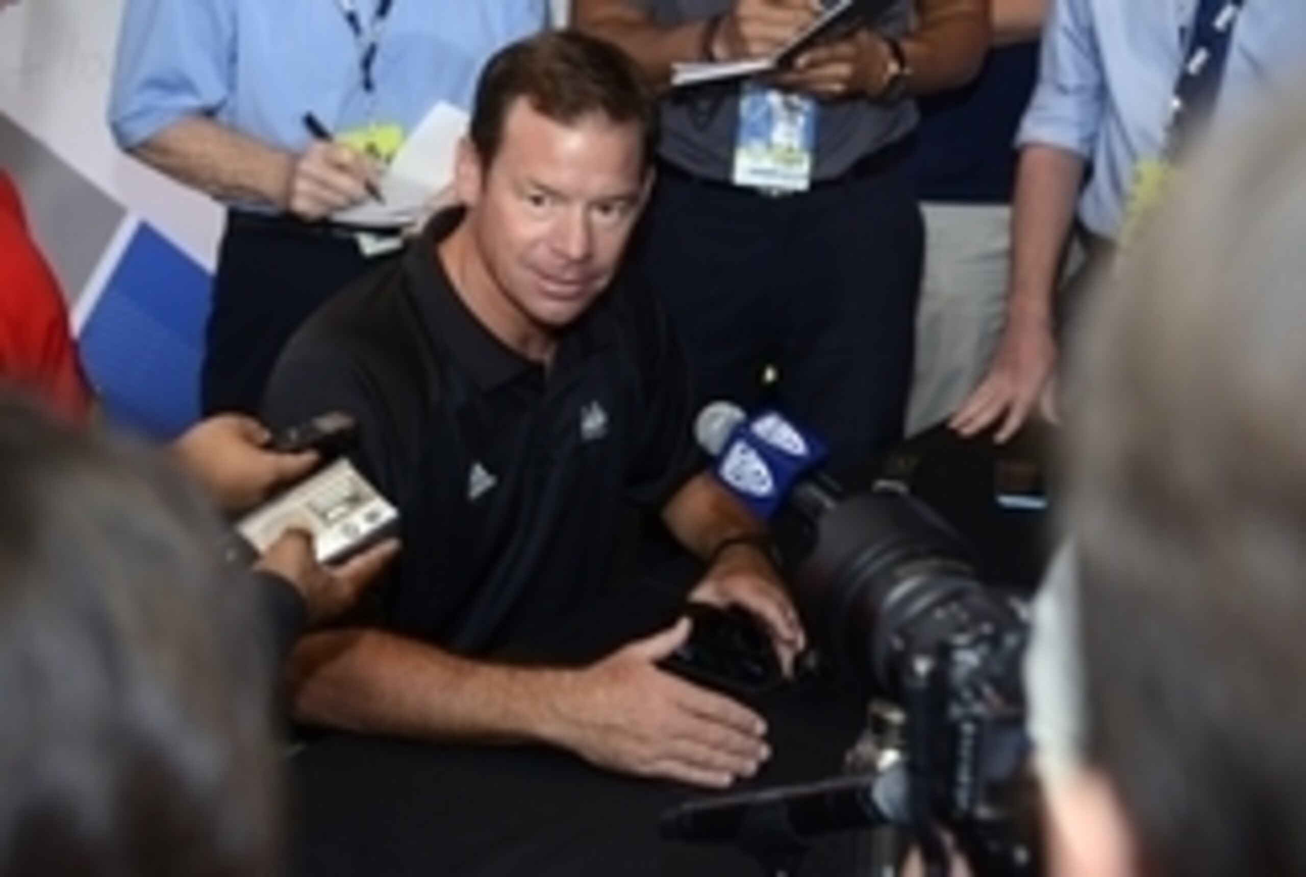 Jim More celebrating his 2014 recruiting class