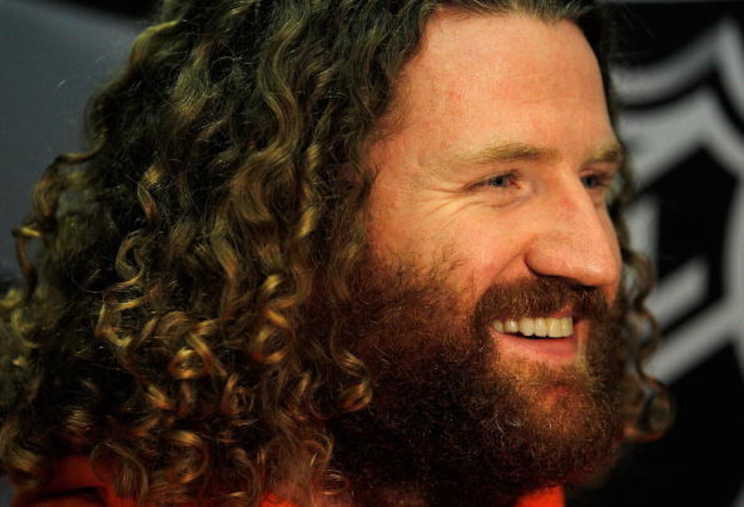 CHICAGO - MAY 27: Scott Hartnell of the Philadelphia Flyers smiles at a reporter's question about cutting his hair during Stanley Cup media day at the United Center on May 27, 2010 in Chicago, Illinois. (Photo by Jonathan Daniel/Getty Images)
