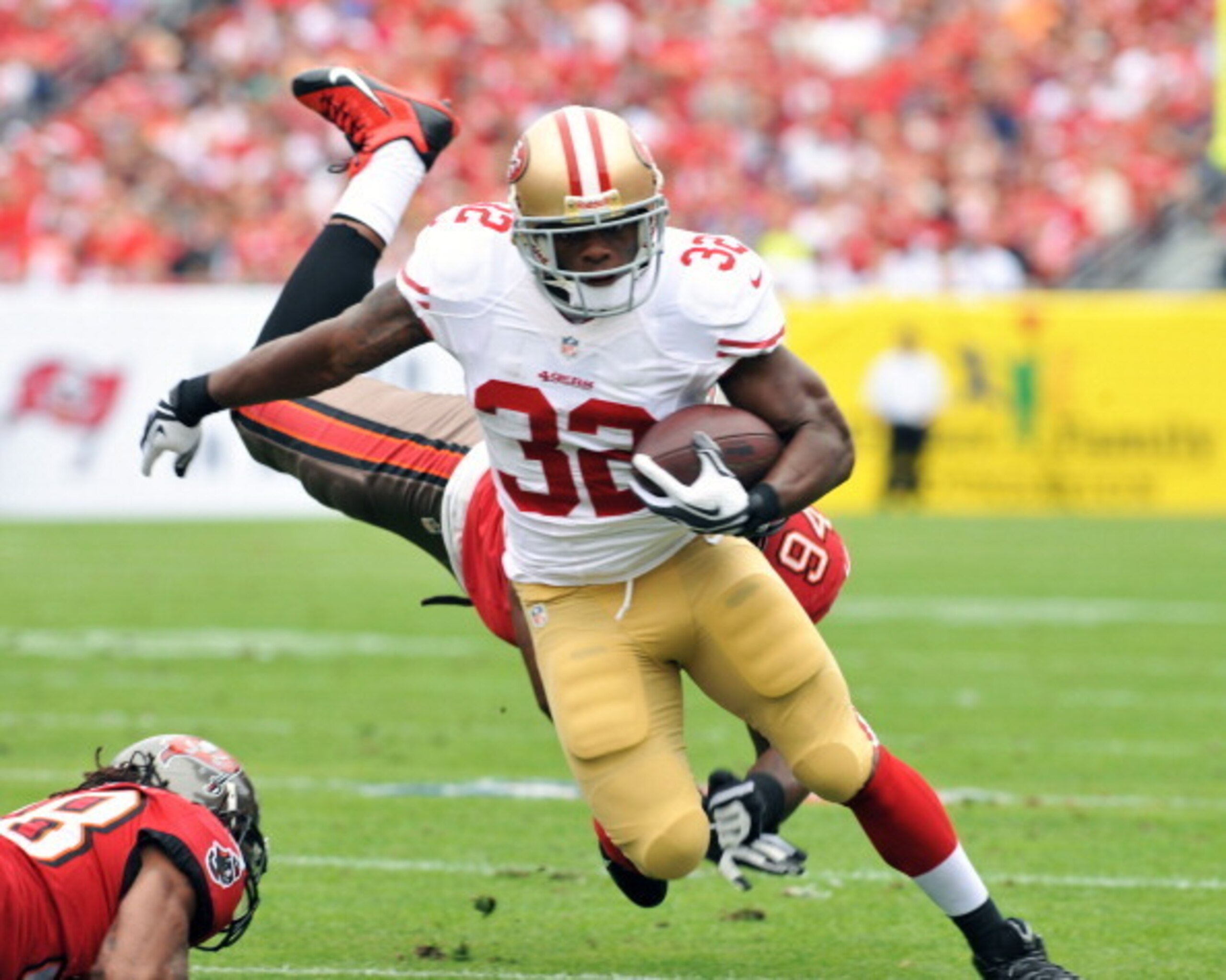 The 49ers were dealt a serious blow when Kendall Hunter suffered a torn ACL. The 49ers were dealt a serious blow when Kendall Hunter suffered a torn ACL.