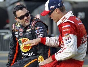 Tony Stewart (left) with Kevin Harvick