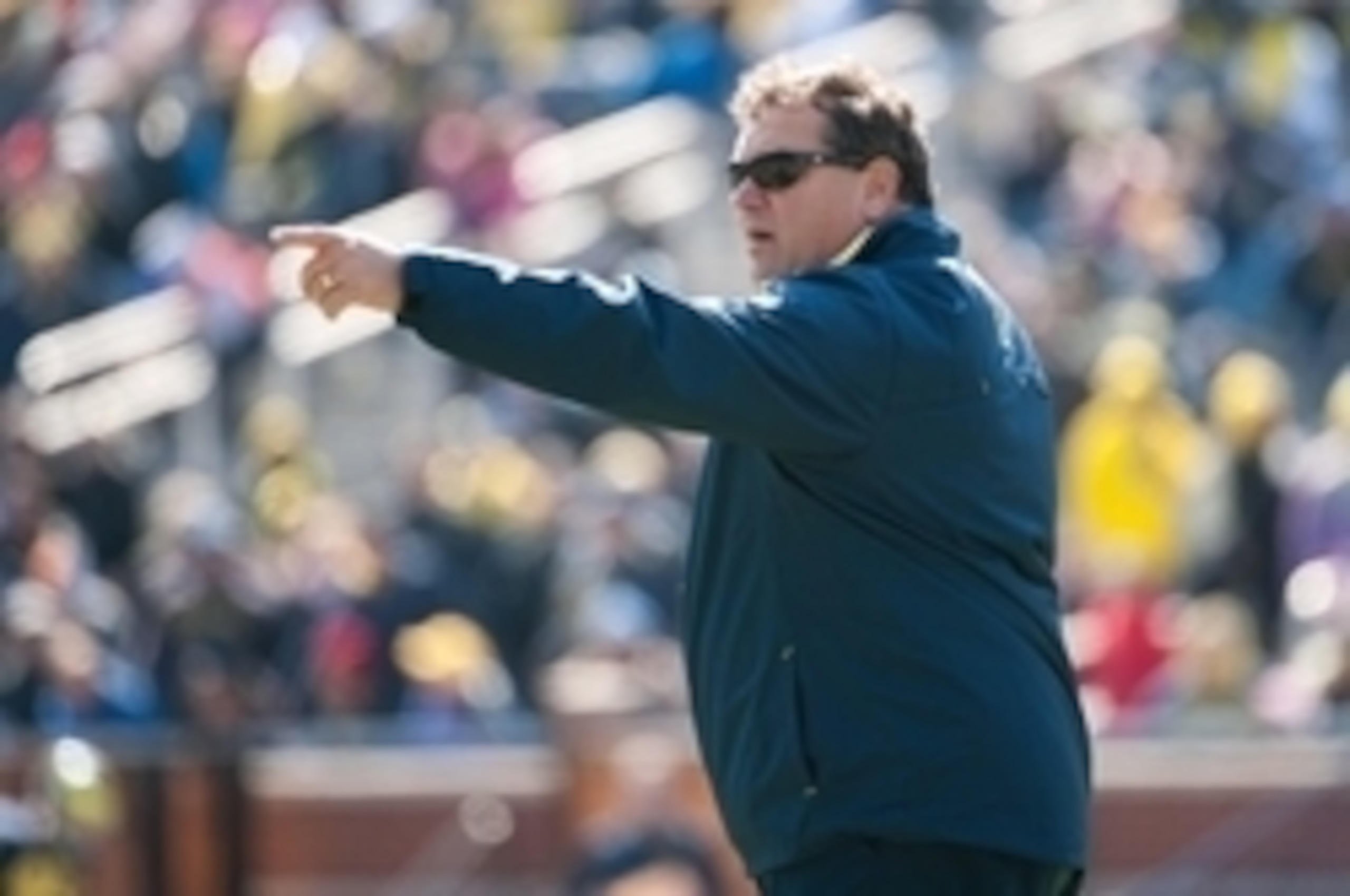 Brady Hoke reports a 100 percent graduation rate, citing 69 of 69 seniors who have earned their diploma.