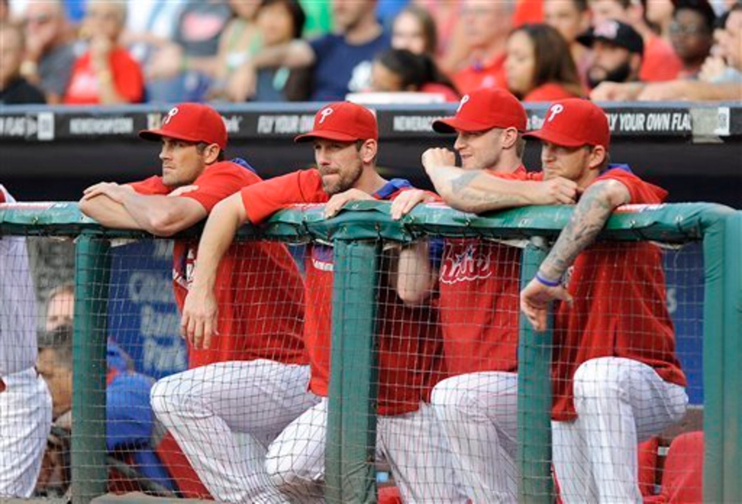 Cole Hamels (left), Cliff Lee (second from left) and A.J. Burnett (right) are all on the block.