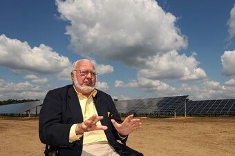 Dr. Joe Mattioli in 2010 at the Pocono Raceway solar farm
