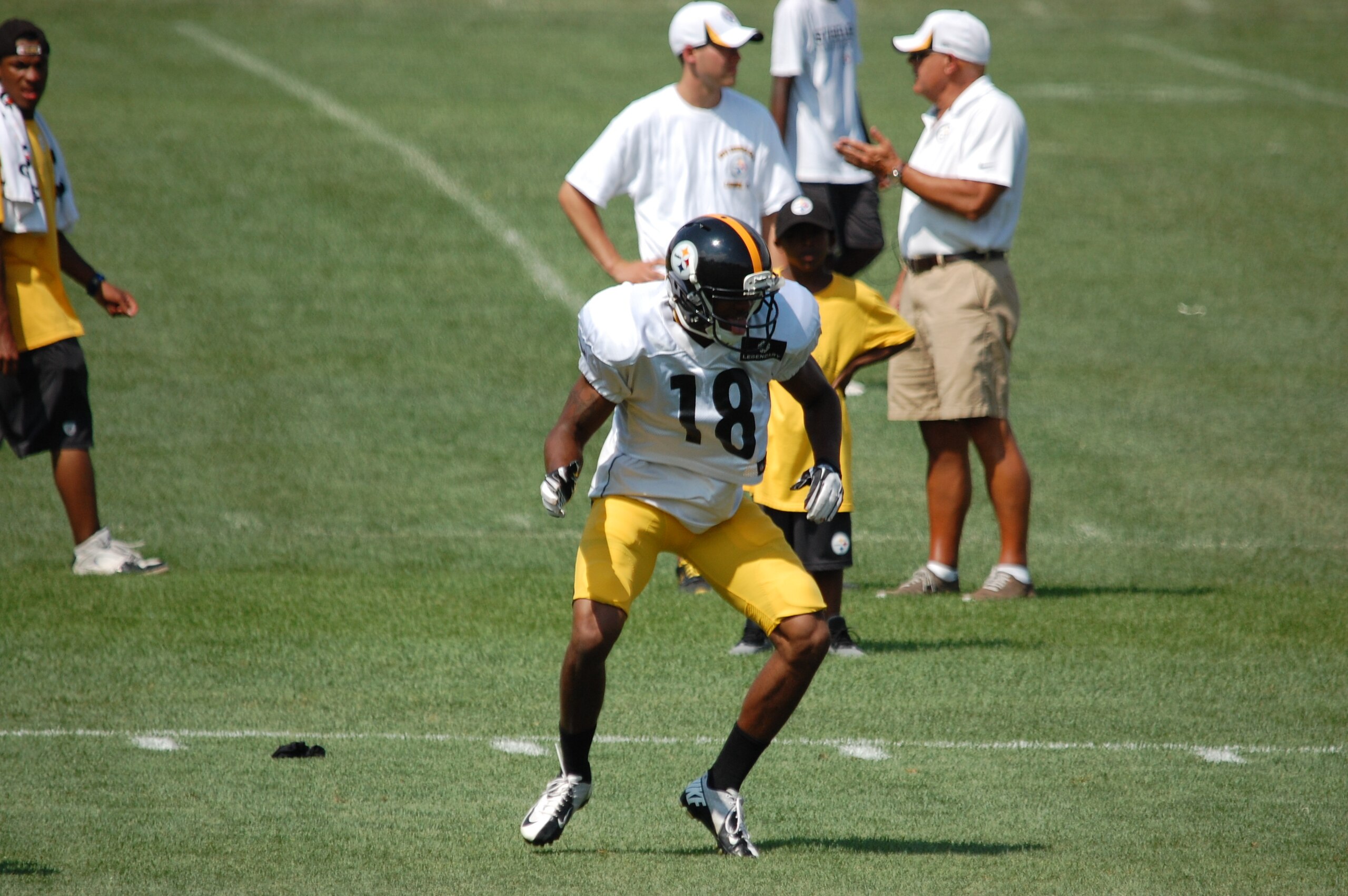 C.J. Goodwin participates in wide receiver drills.