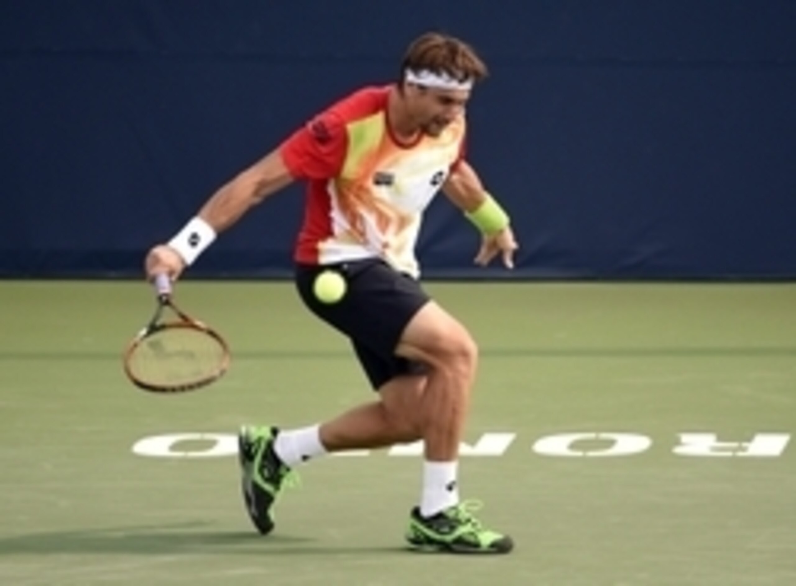 David Ferrer during match at 2014 Rogers Cup in Toronto.