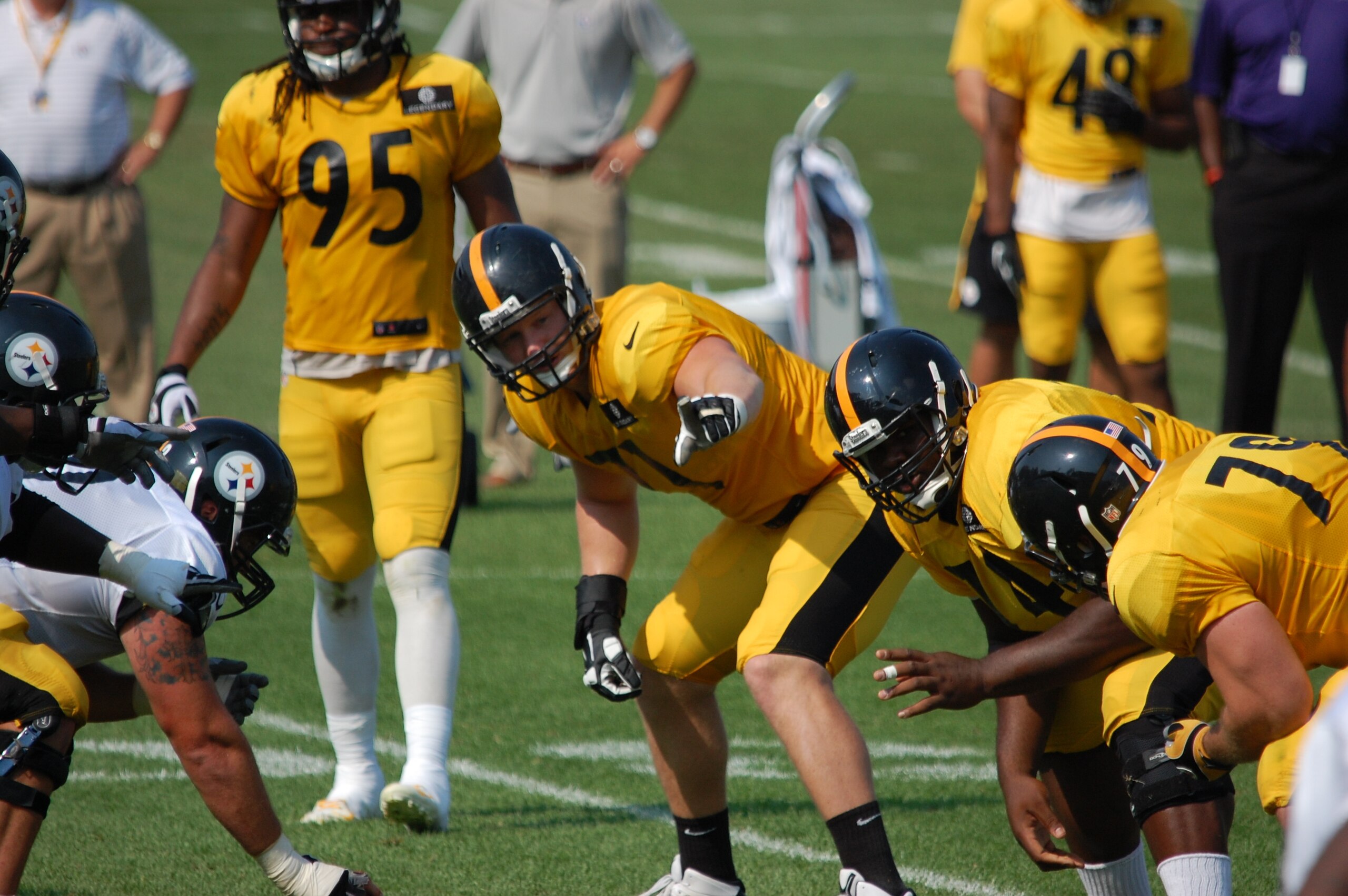 Josh Mauro lines up at right defensive end.