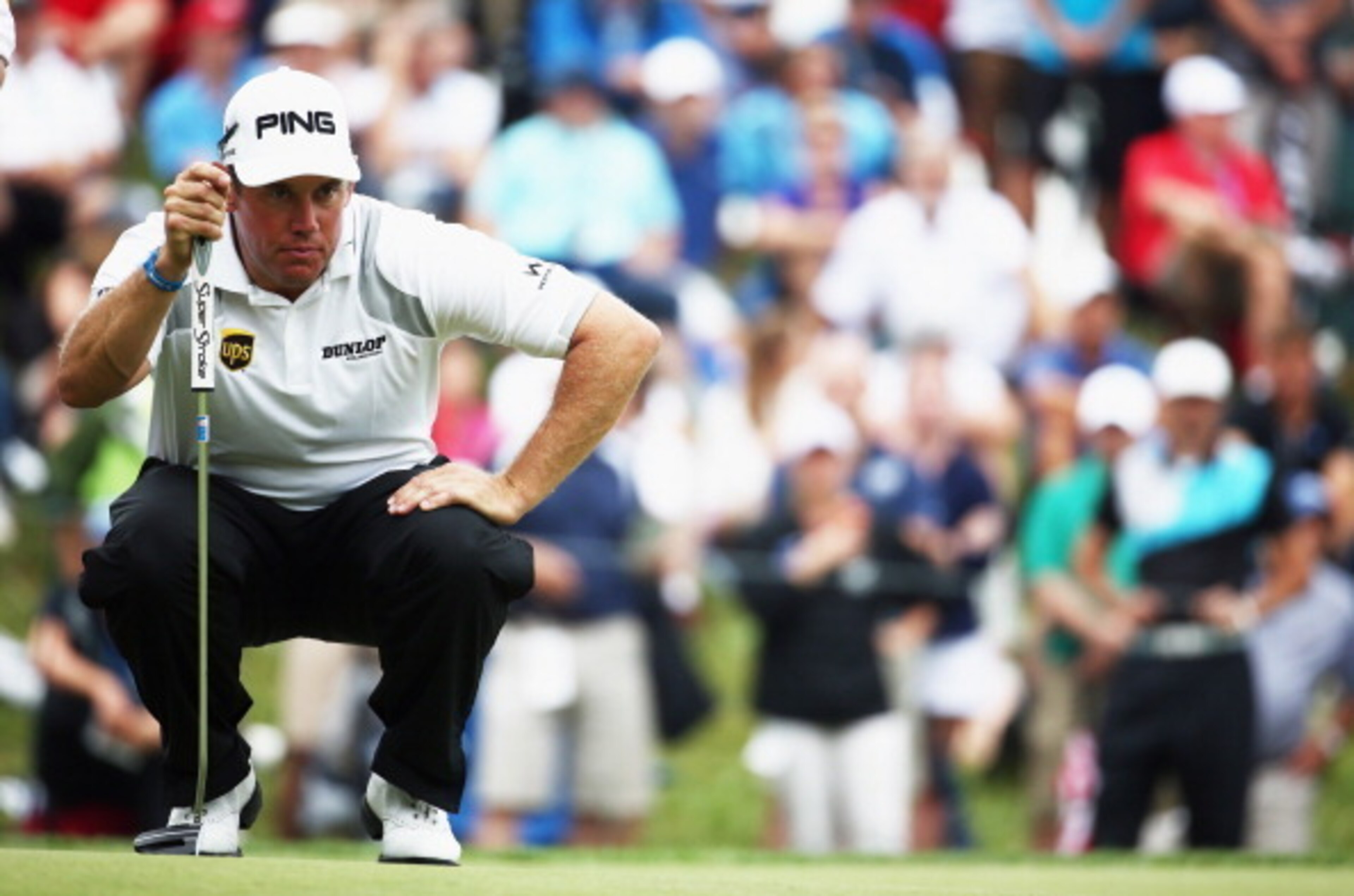 Lee Westwood stared down several good birdie chances as he stayed close to the lead Friday.