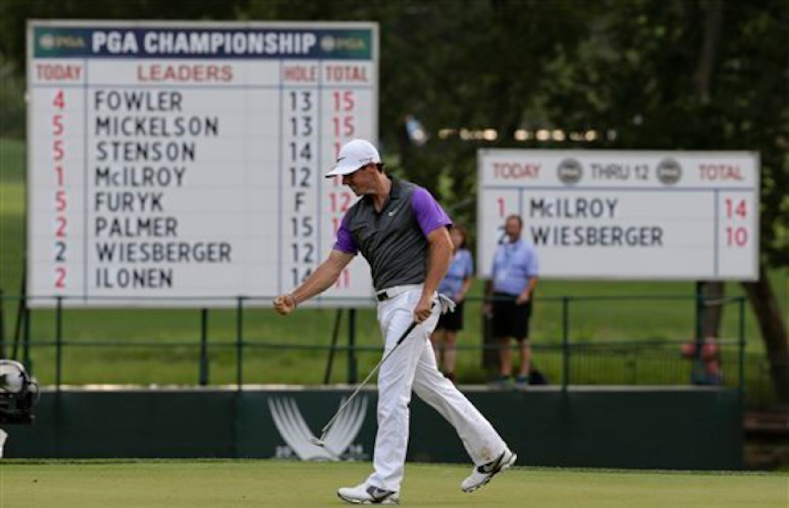 There were many fist pumps by Rory McIlroy on Sunday.
