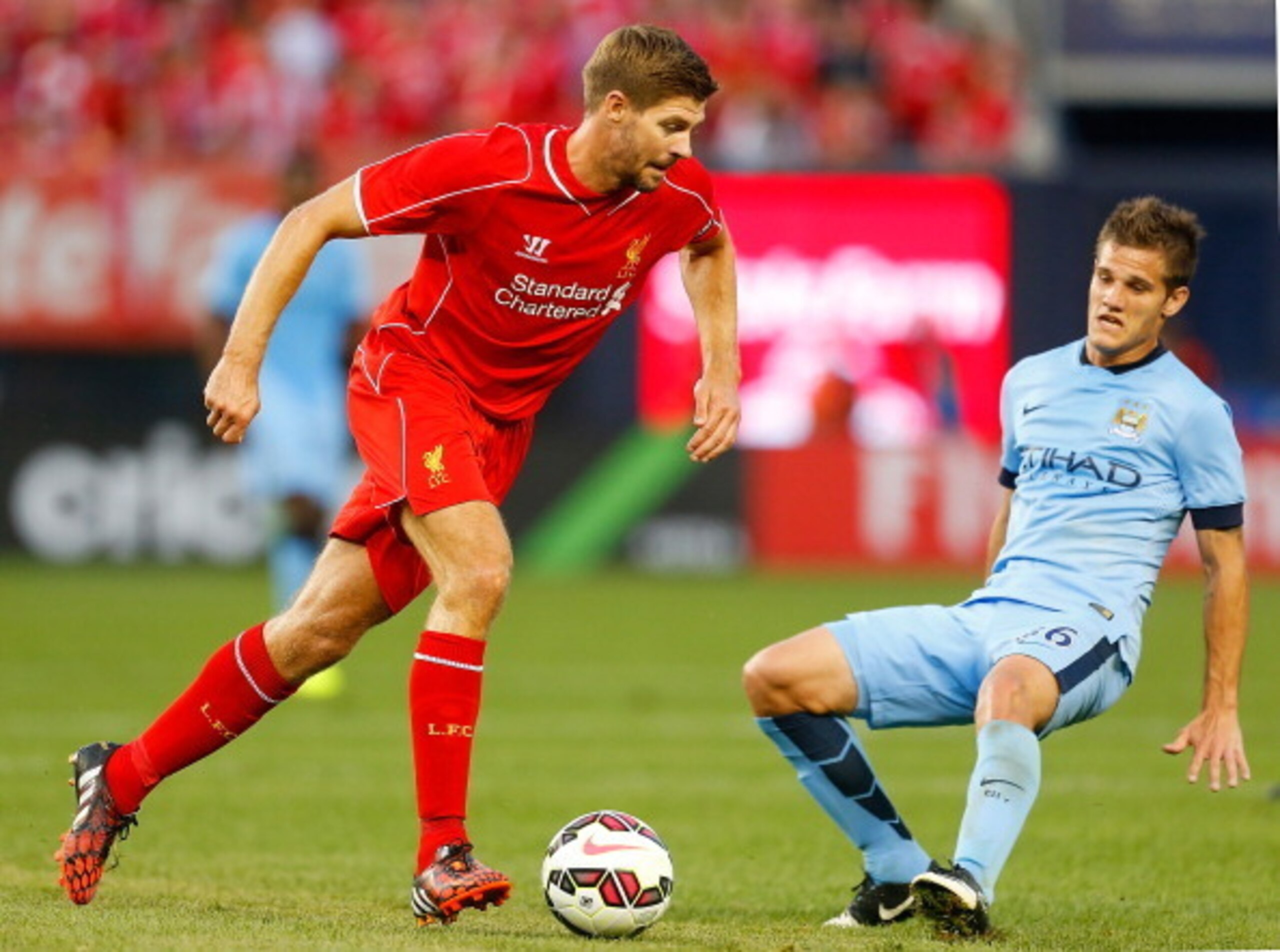 Steven Gerrard looked determined to put a disappointing summer behind him.