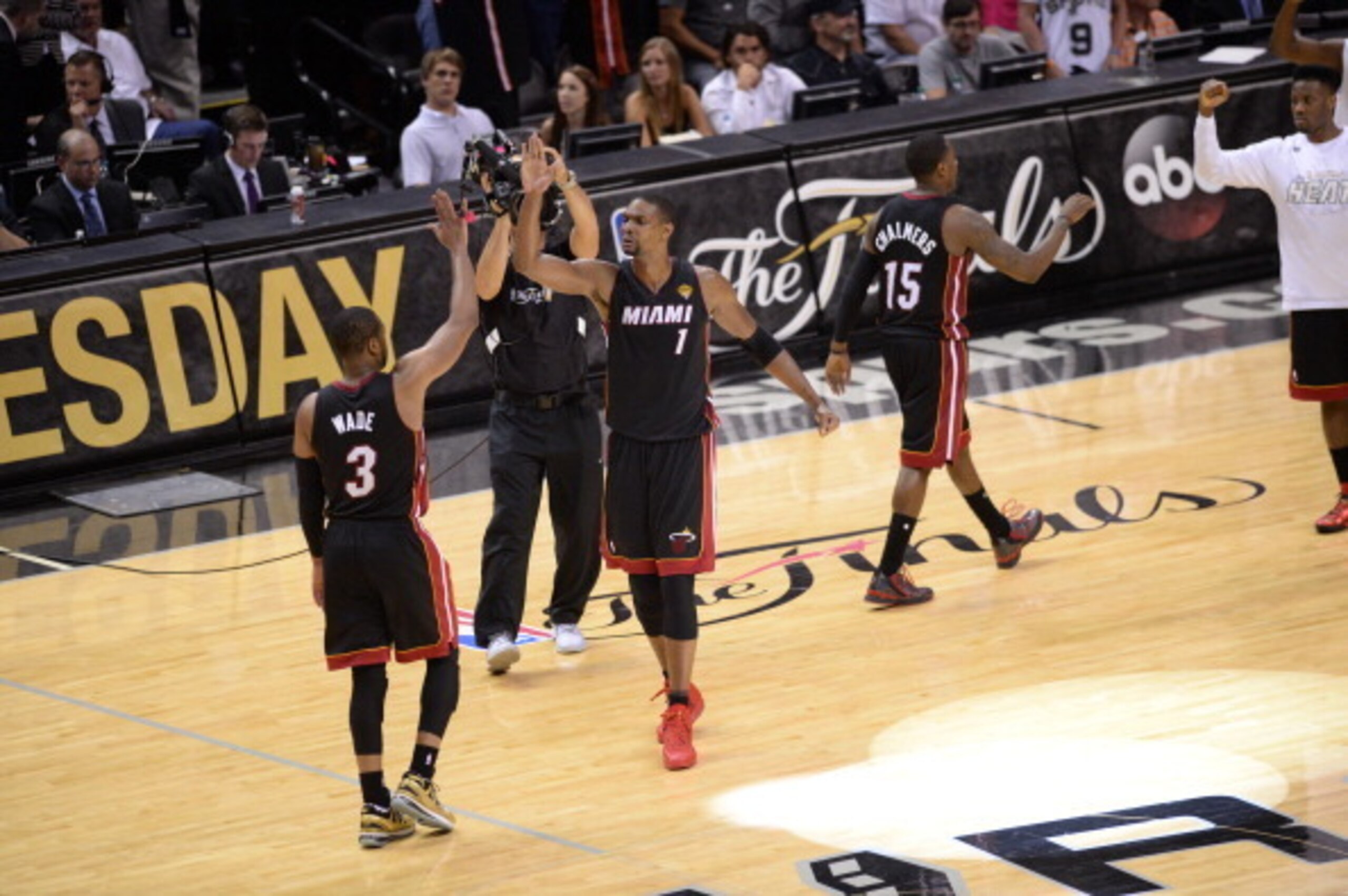 Dwyane Wade (No. 3) and Chris Bosh (No. 1) still lead a formidable squad in Miami.