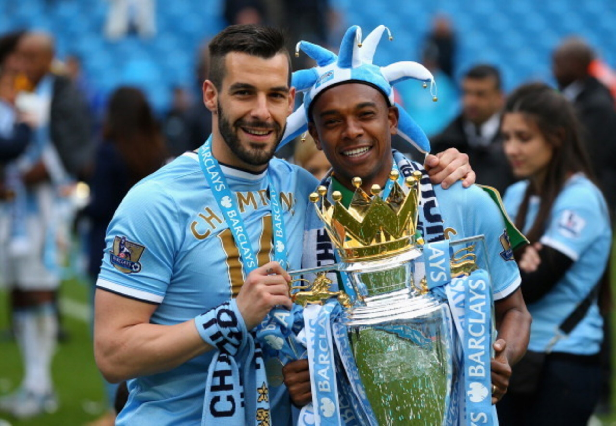 Alvaro Negredo (left) broke his foot in pre-season with Manchester City.