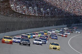 Sprint Cup action at Michigan International Speedway
